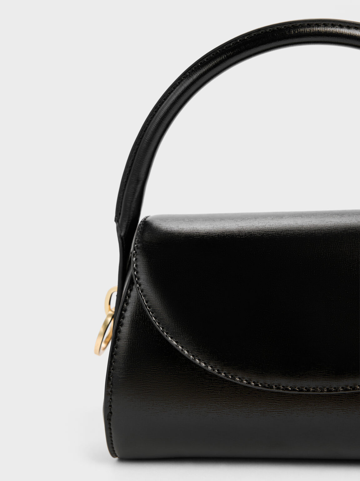 Kaila カイラ フラップトップハンドルバッグ, ブラック, hi-res