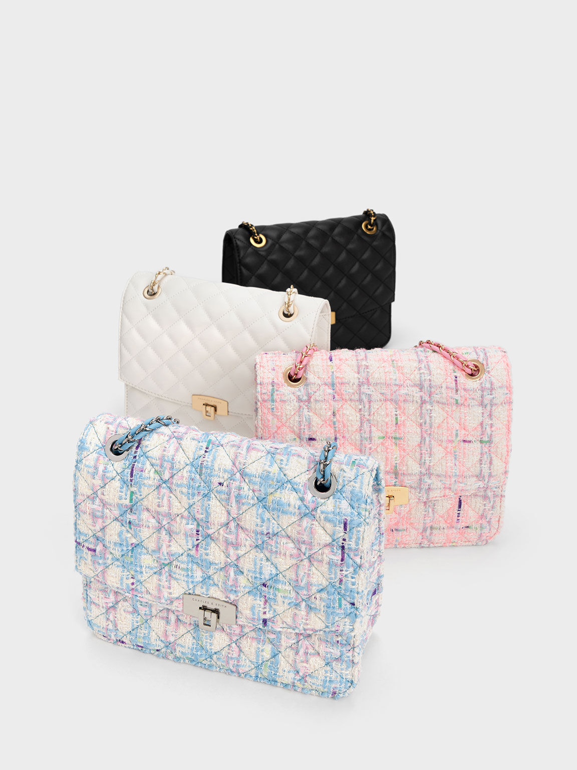 キルト チェーンストラップバッグ, ライトブルー, hi-res