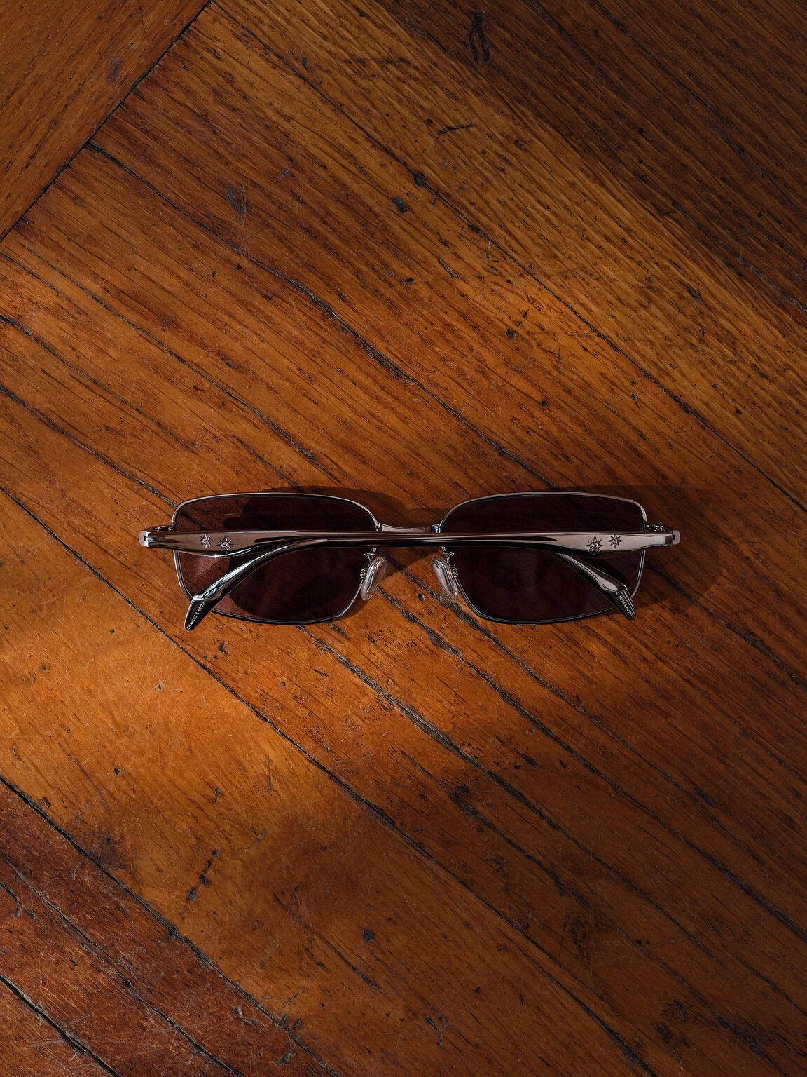 Celestia セレスティア レクタンギュラークリアサングラス, シルバー, hi-res