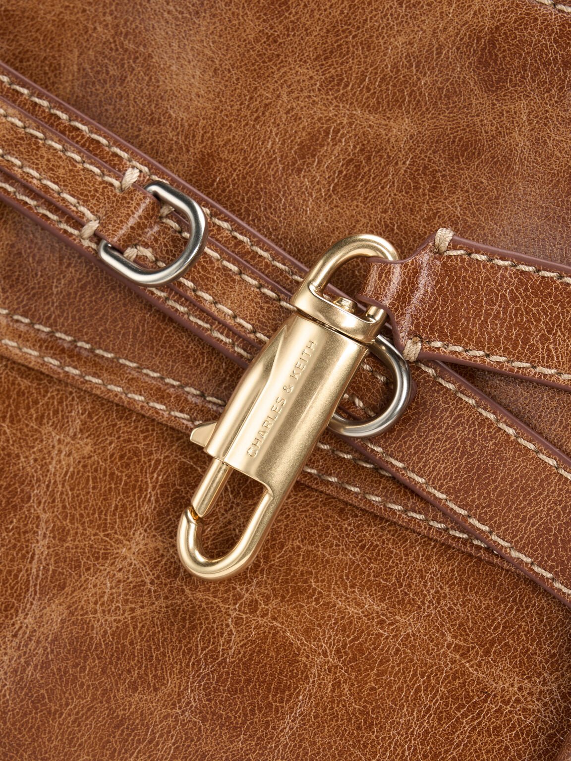 Delfina デルフィナ ベルトトートバッグ, ディストレスドタン, hi-res