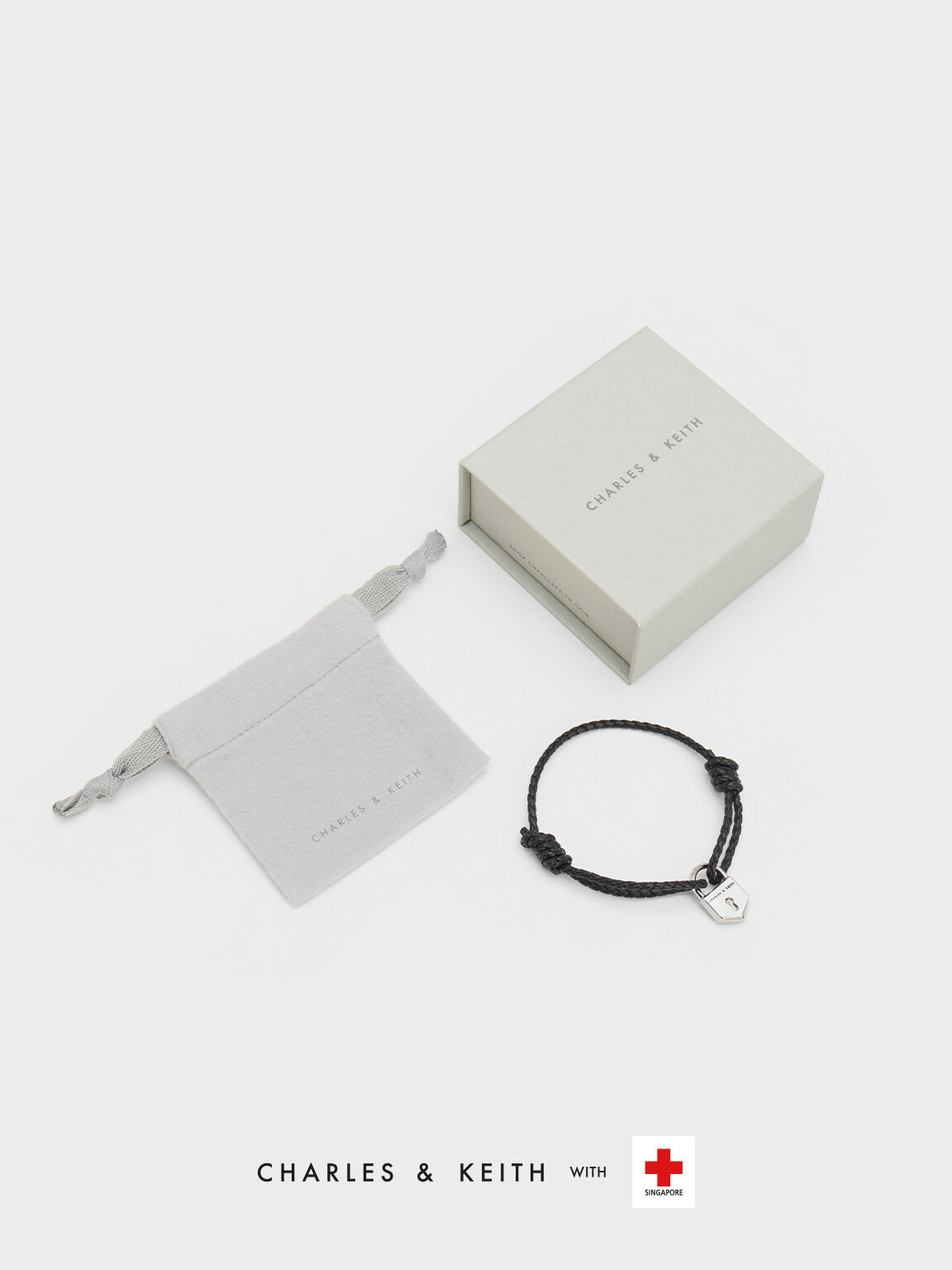 ロックモチーフ レザーブレスレット, ブラック, hi-res