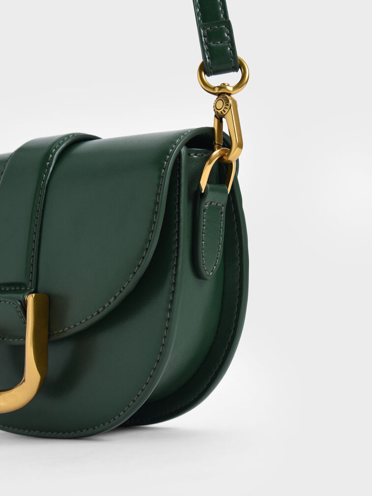 ミニガビーヌサドルバッグ - ダークグリーン | CHARLES & KEITH 
