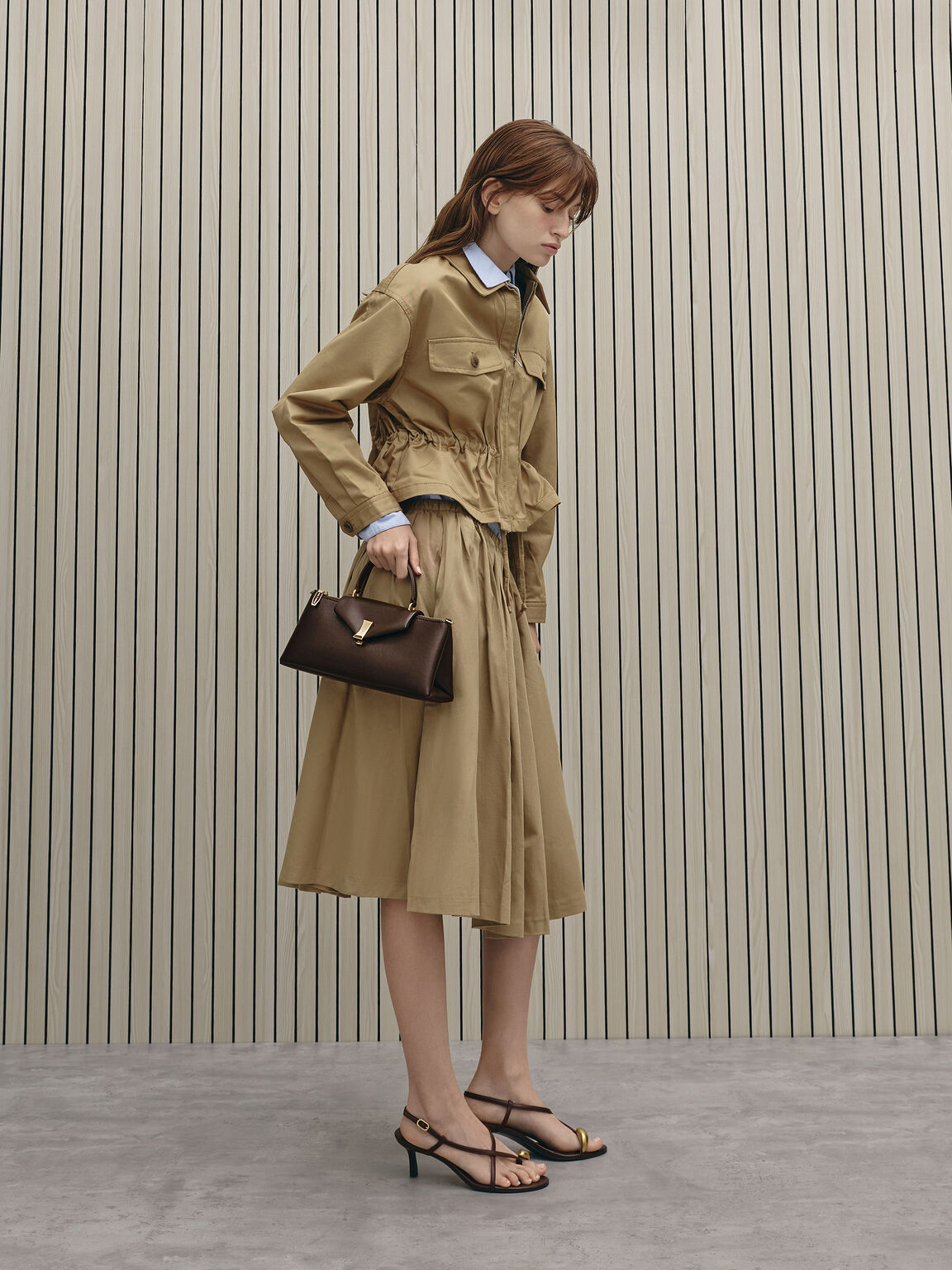 Lilibet リリベット イロンゲイティッド トップハンドルバッグ, エスプレッソブラウン, hi-res