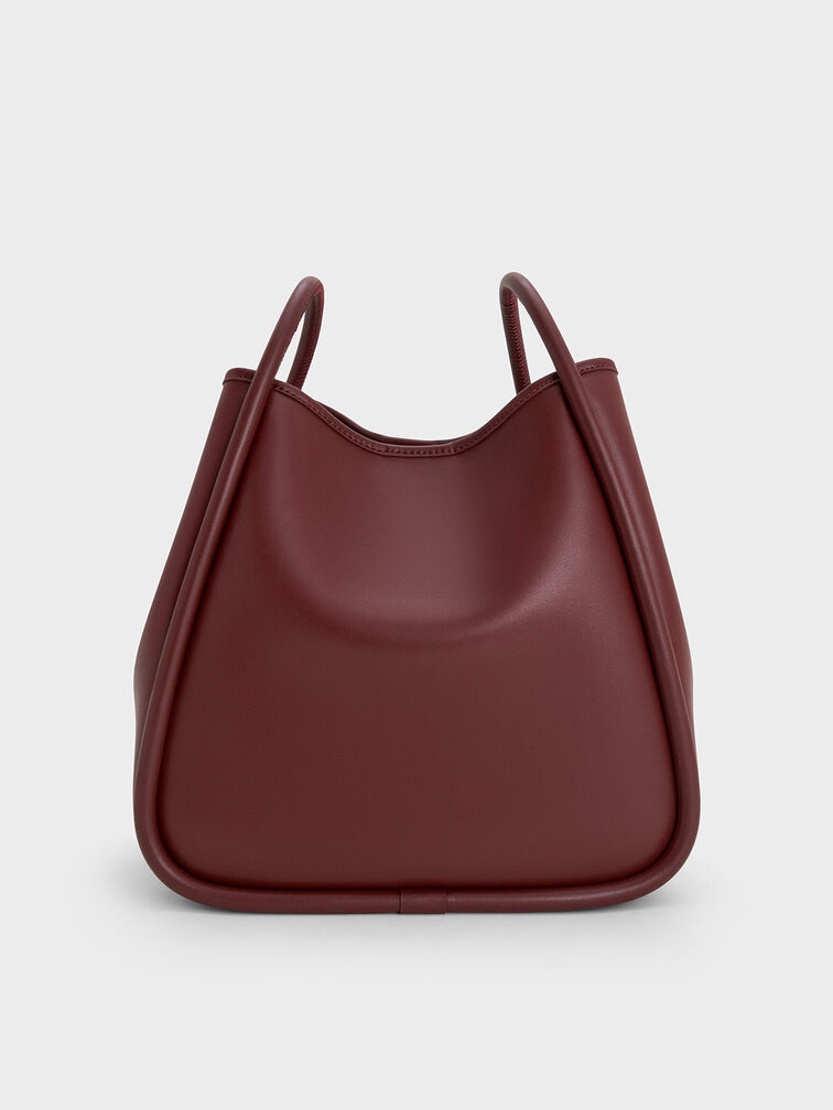 サークルハンドル トートバッグ - Mulberry Plum | CHARLES & KEITH 