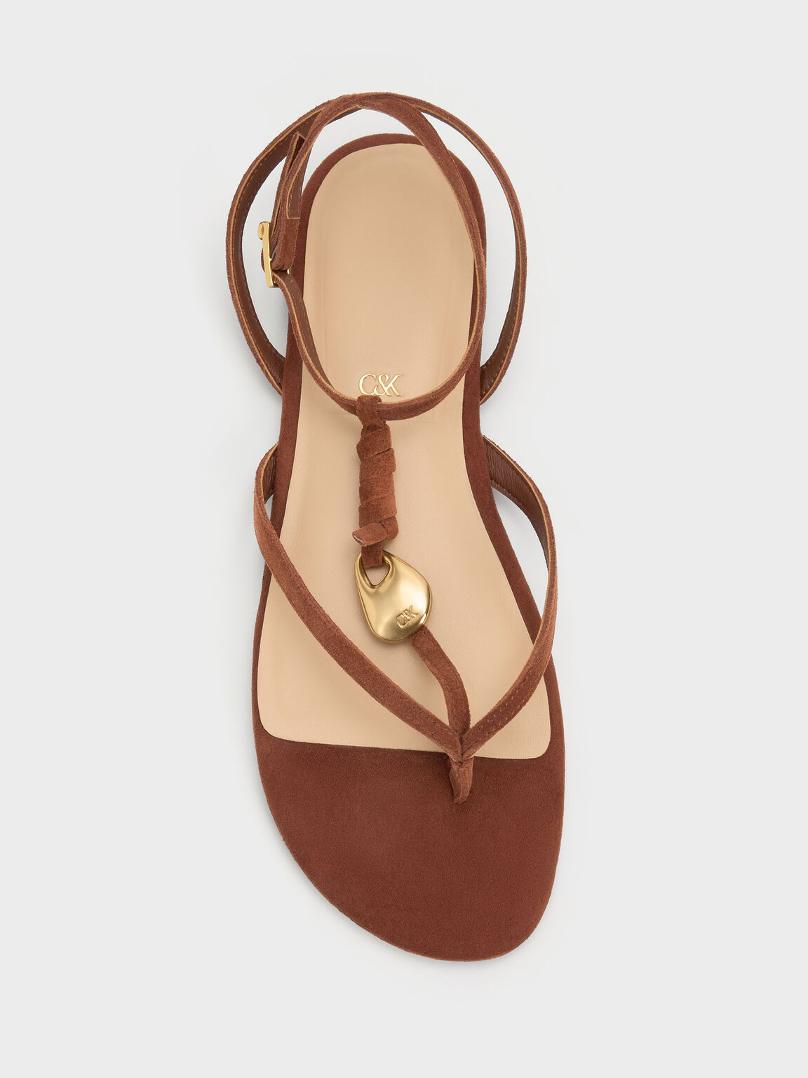 Adema アデマ ストラッピー トングサンダル, ブラウン, hi-res
