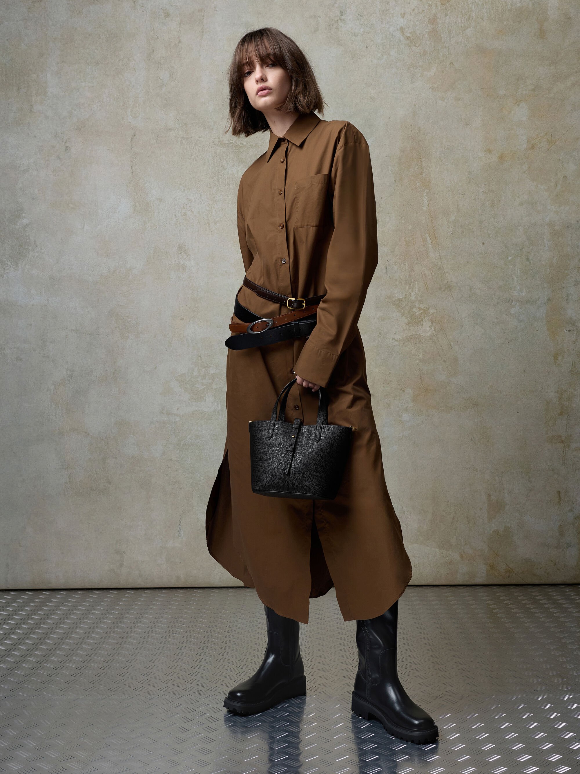 Beryl ベリル リサイクルレザーバケツバッグ - ブラック | CHARLES