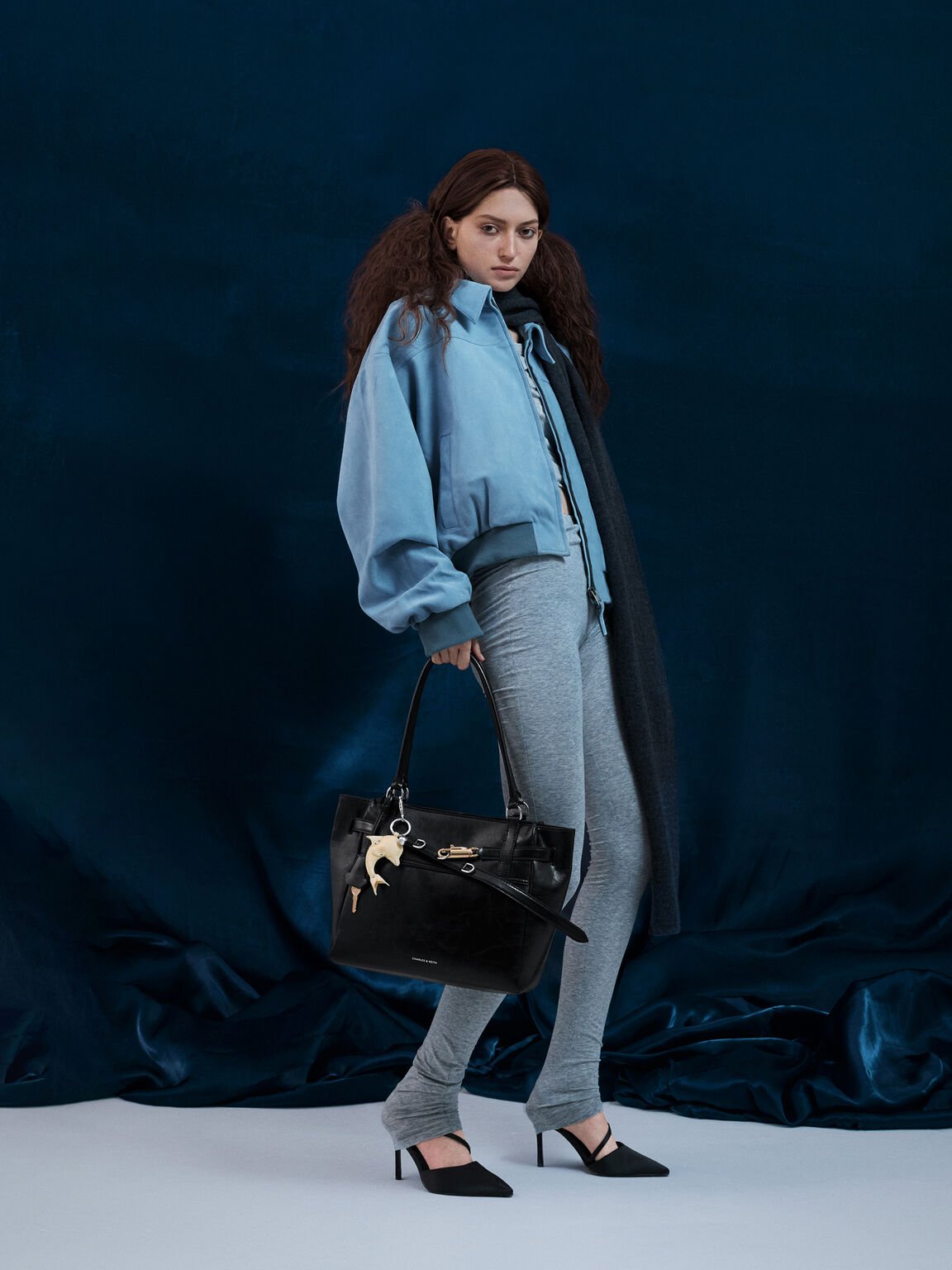 Delfina デルフィナ ベルトトートバッグ, ノワール, hi-res