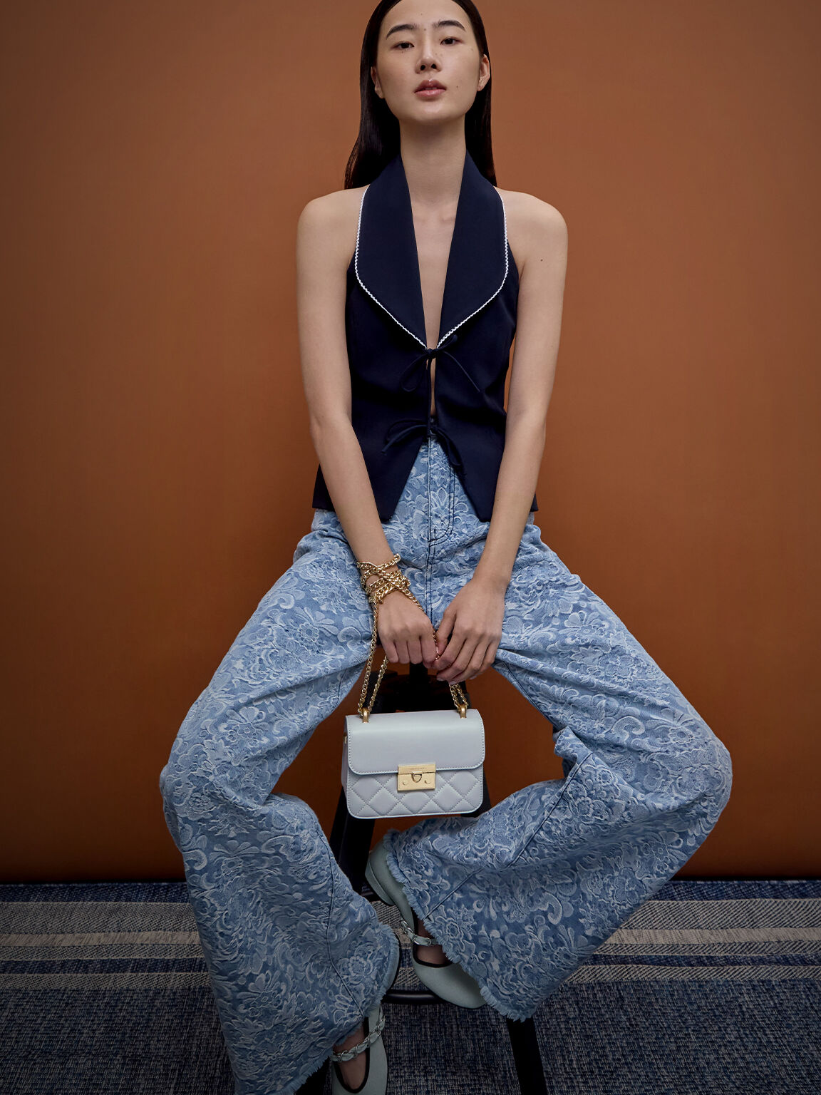 Alva アルヴァ チェーンハンドルバッグ, シーソルトブルー, hi-res