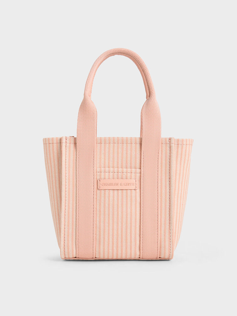 Kay ミニケイ ストライプトートバッグ - ピンク | CHARLES & KEITH 