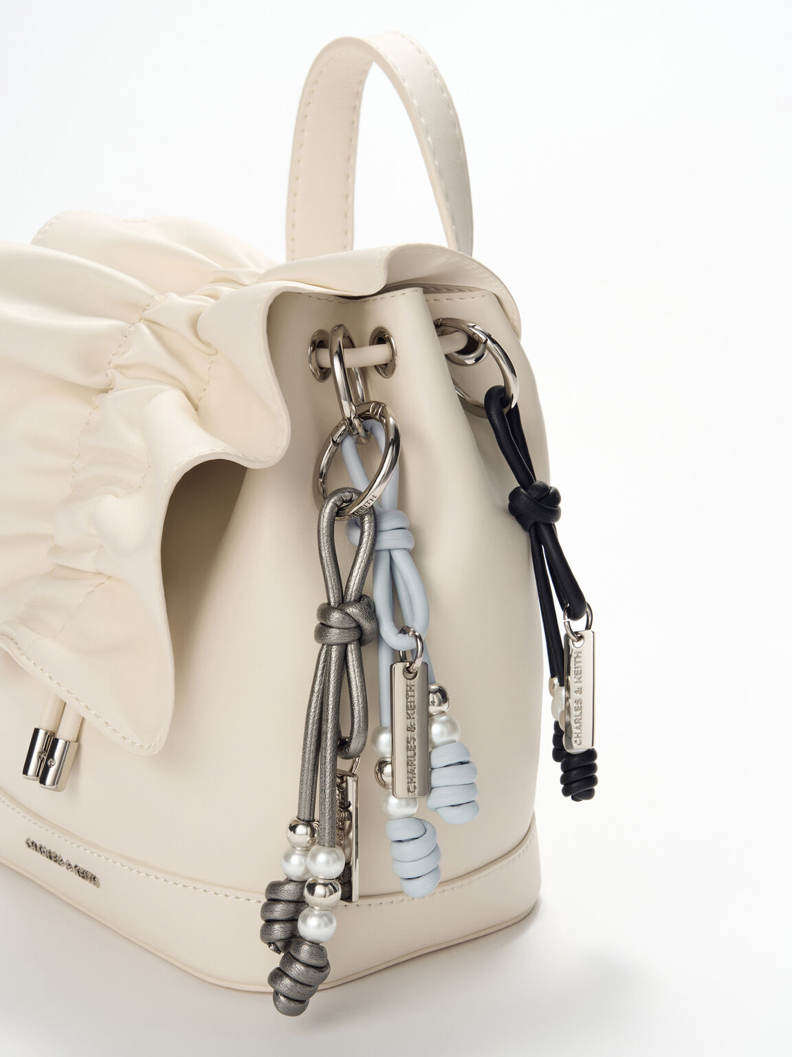 ビーズ コードノットチャーム, ピューター, hi-res