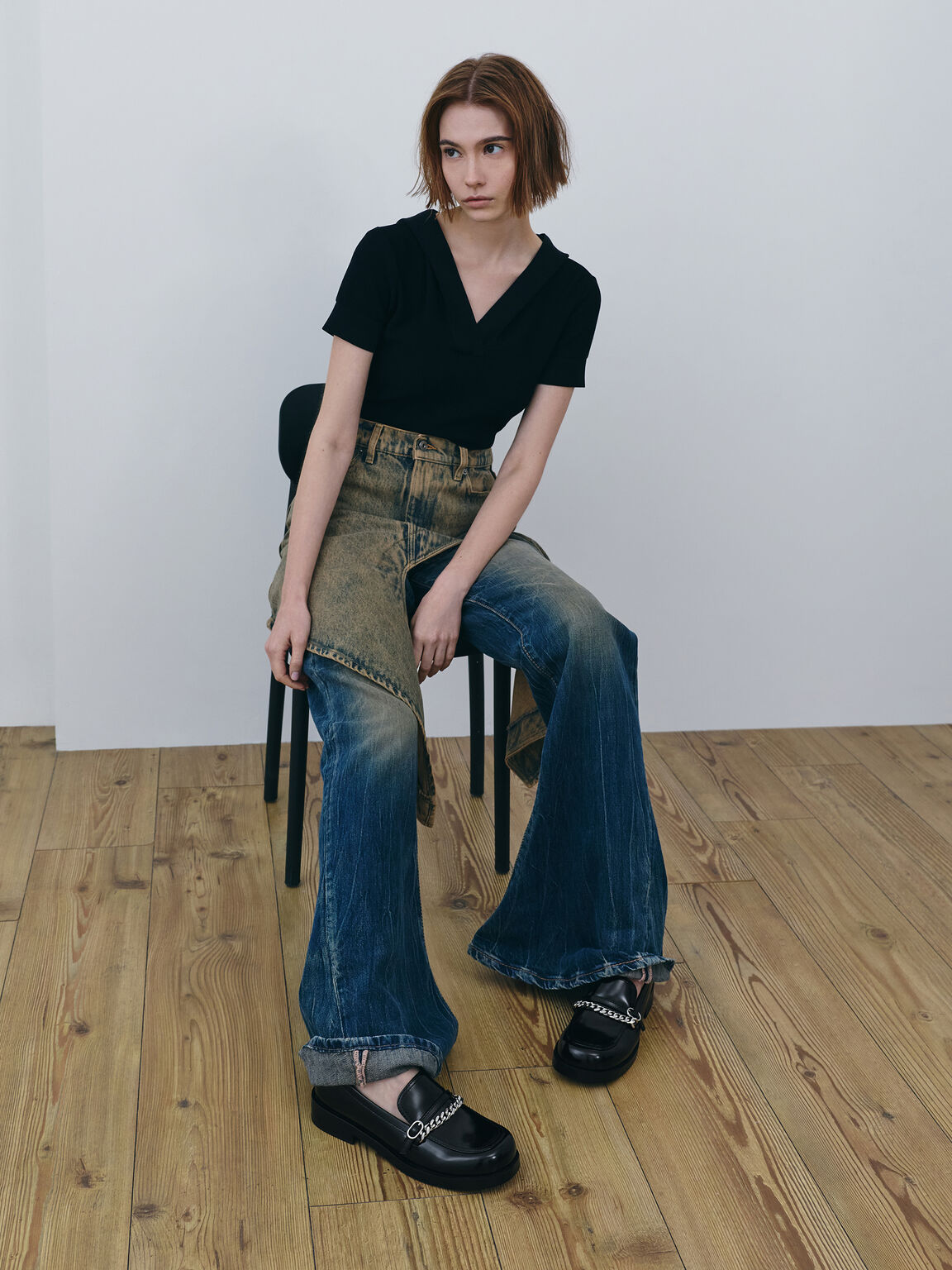 Georgie ジョージ チェーンローファー, ブラックボックス, hi-res