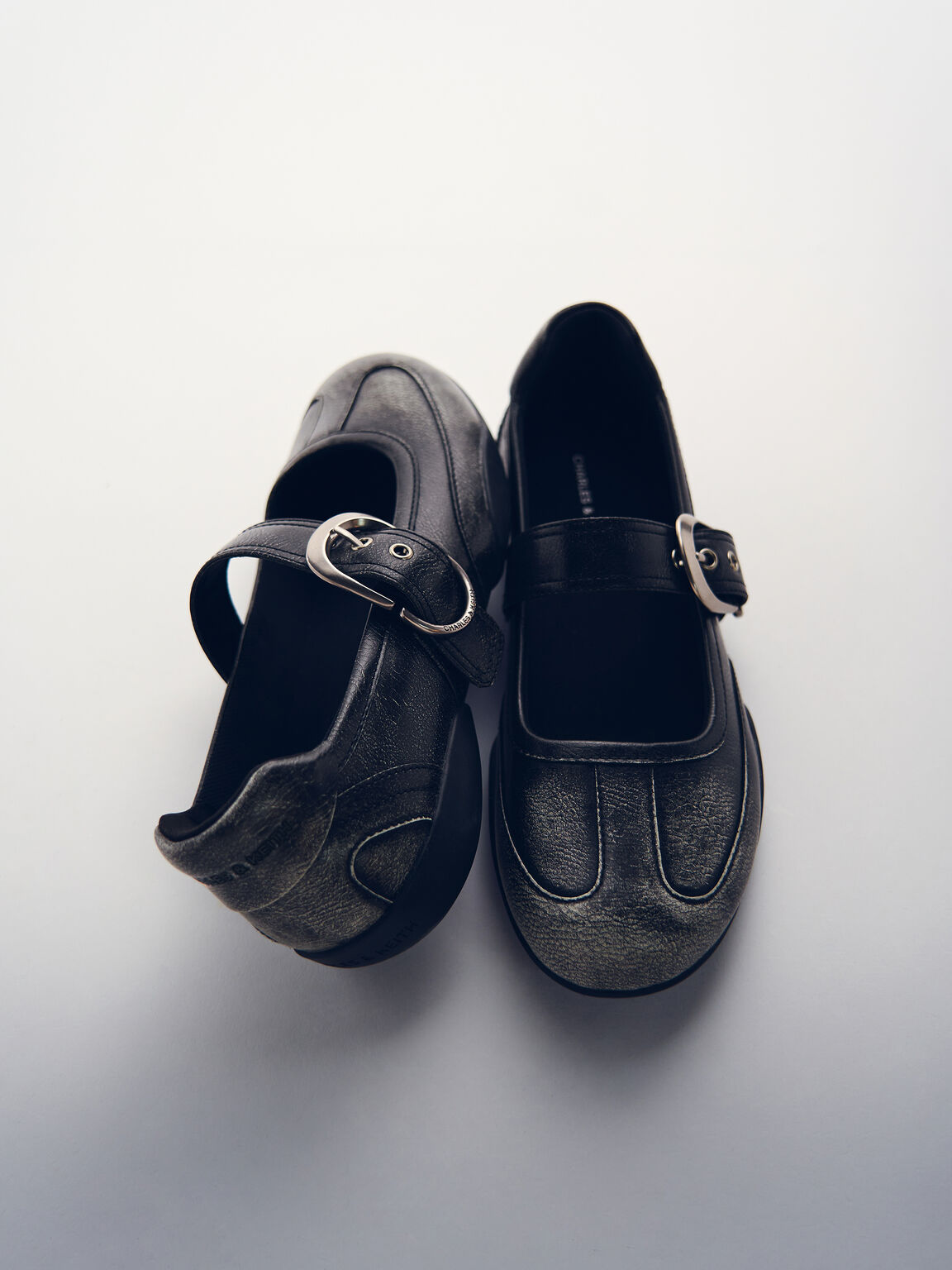 Louise ルーイ バックルストラップ メリージェーンスニーカー, グレー, hi-res