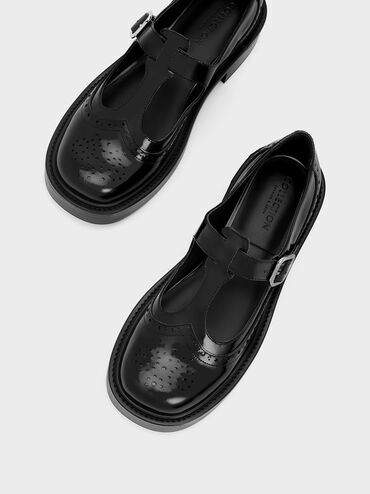 Tバー レザーメリージェーン - ブラックボックス | CHARLES & KEITH 
