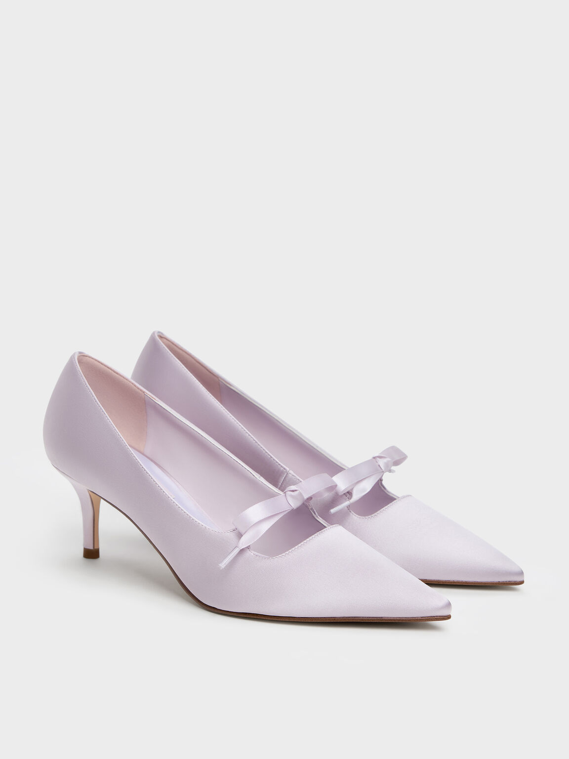 Venetia ヴェネツィア ボウタイポインテッドトゥパンプス, ライラック, hi-res