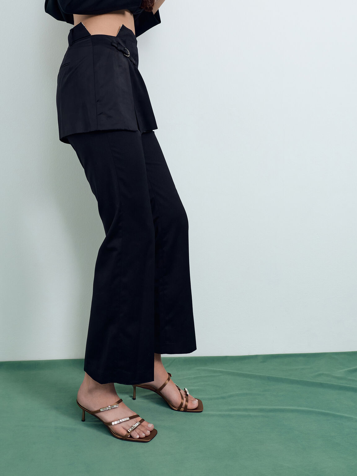 Jessy ジェッシ ジェムボウヒールサンダル, ブラウン, hi-res