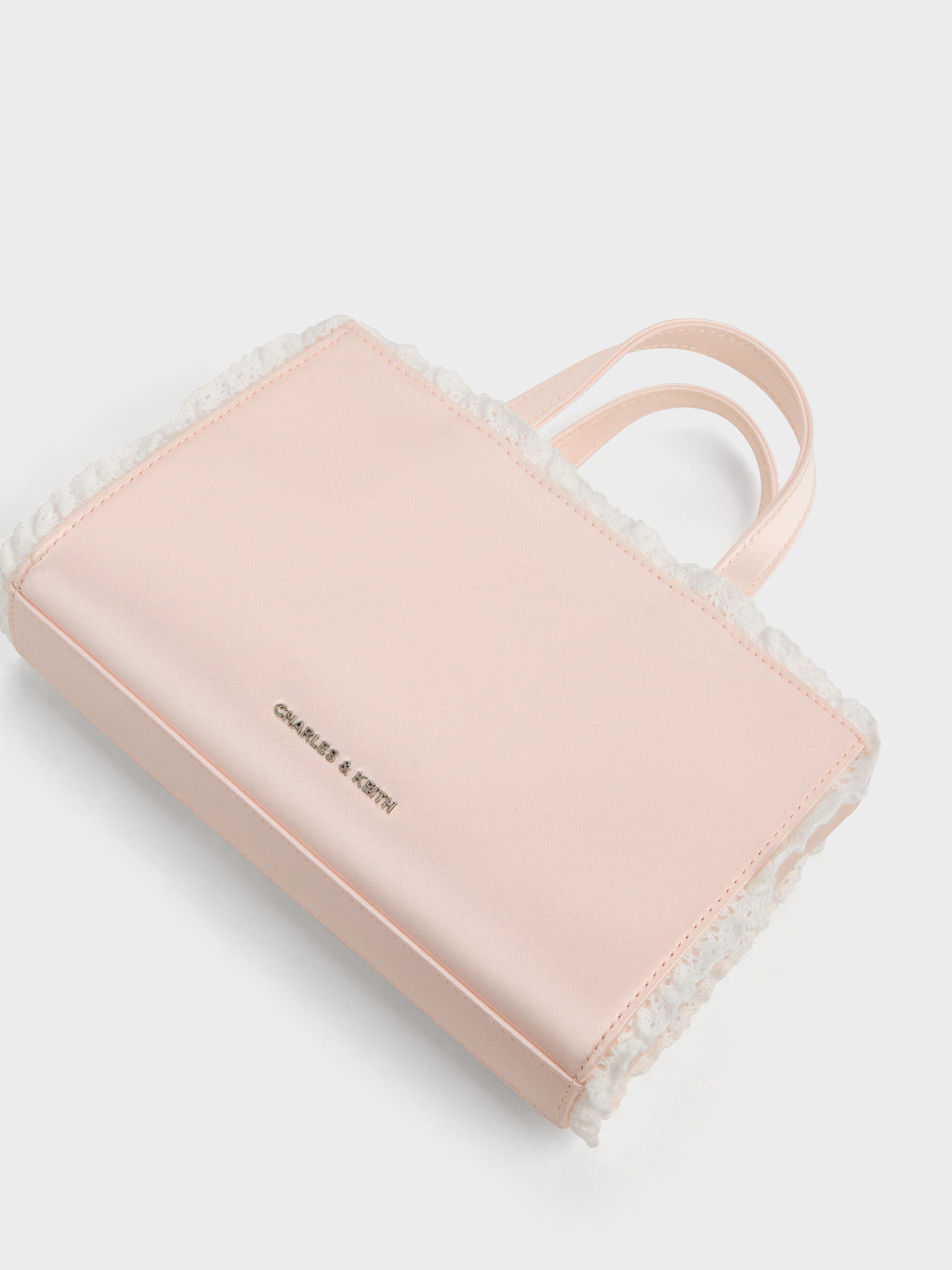 Raina レイナ レーストリム トートバッグ - ピンク | CHARLES & KEITH