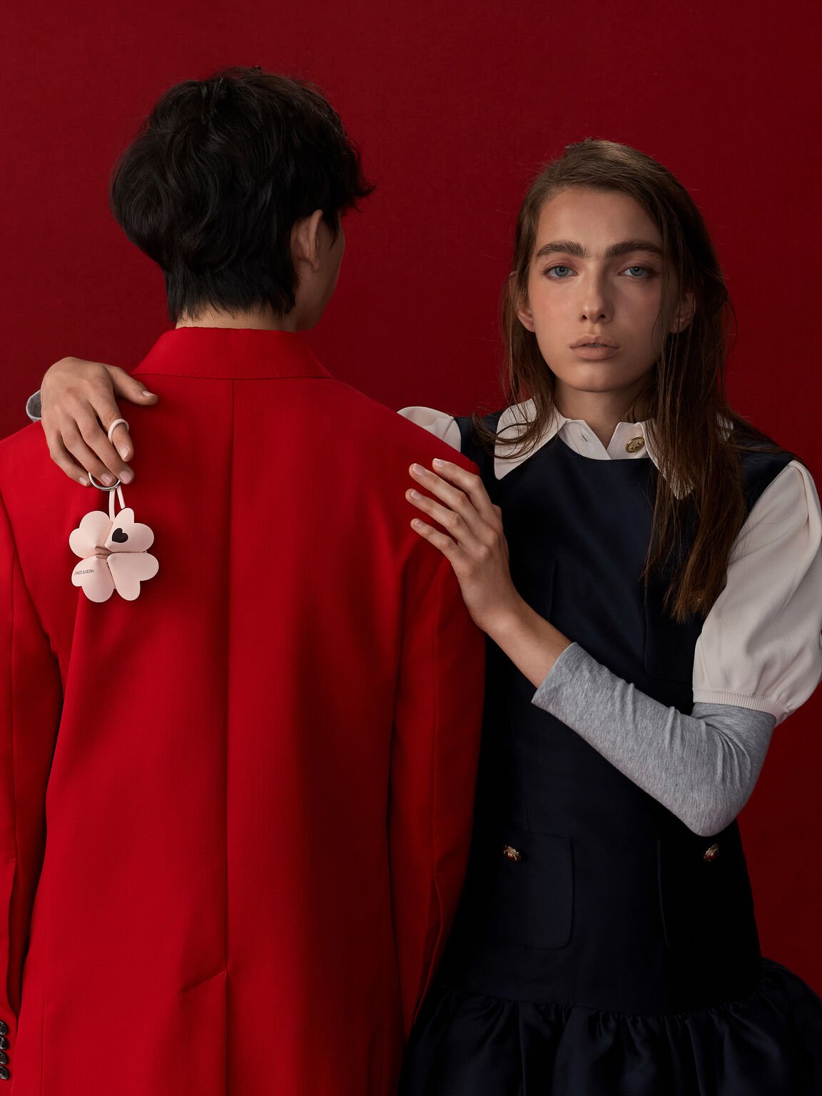 フォーリーフクローバー ハートチャーム, パウダーピンク, hi-res