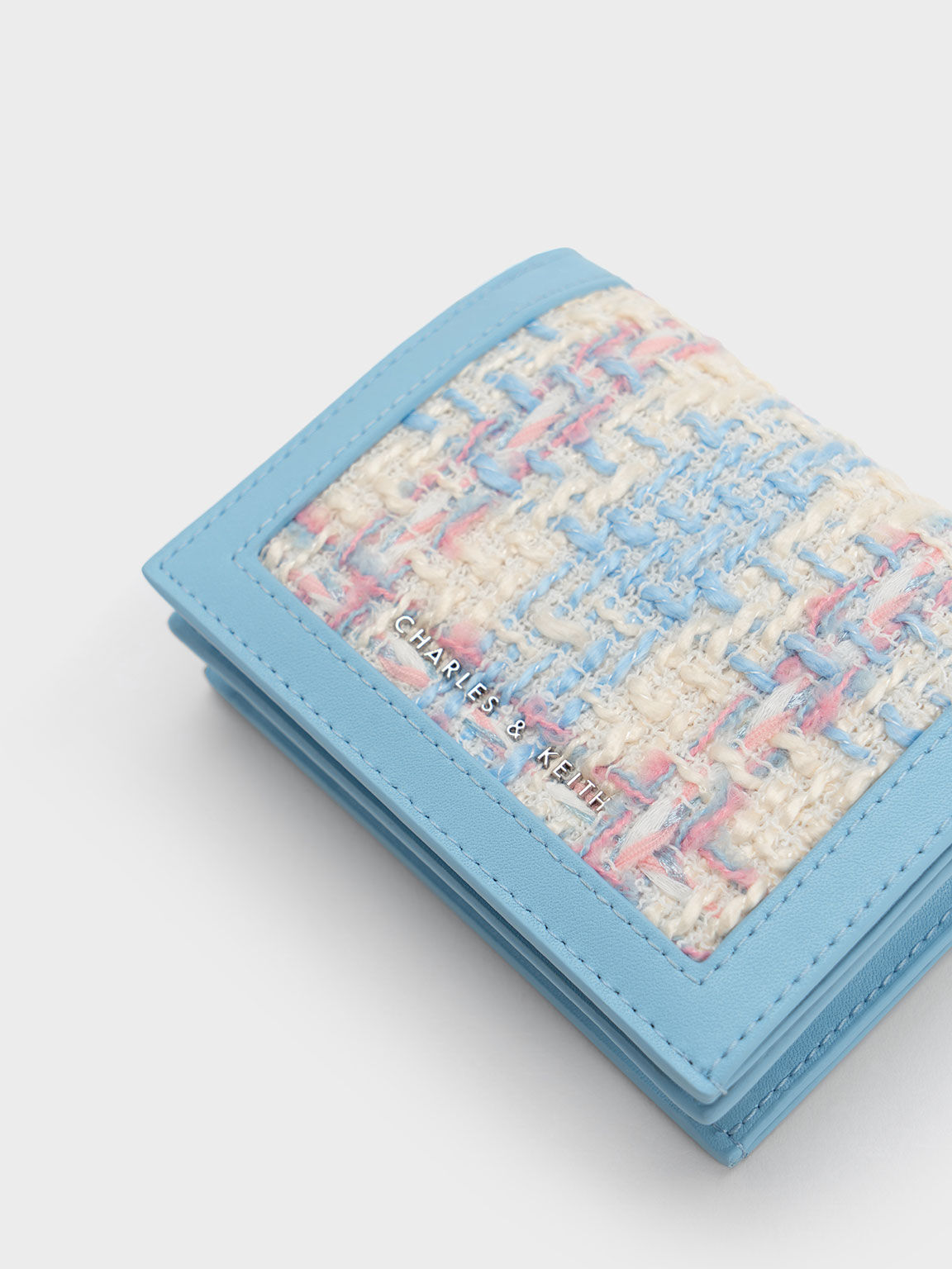 スナップボタン ミニショートウォレット, ライトブルー, hi-res