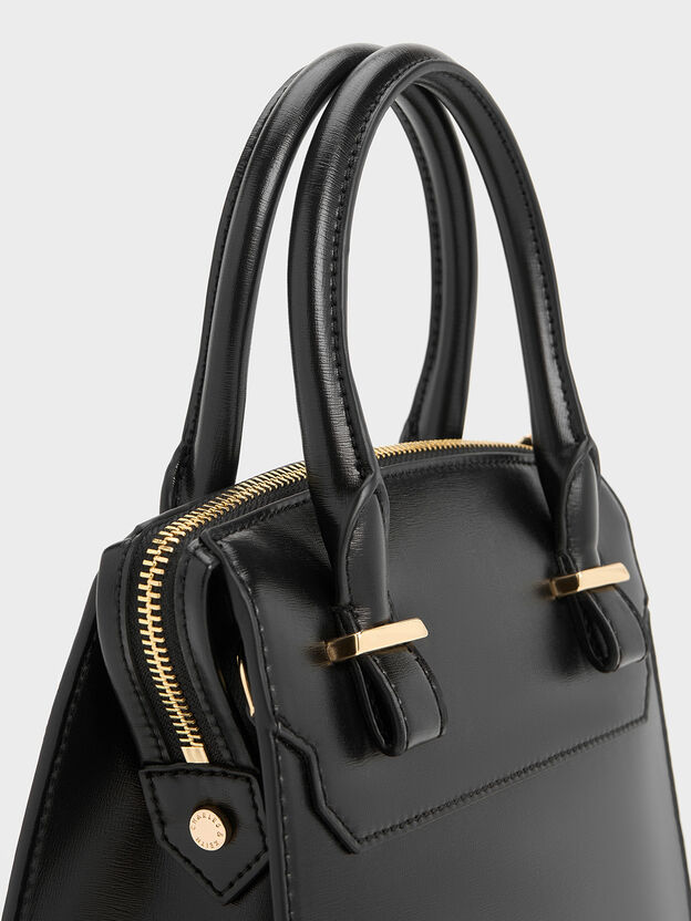 Temmie テミー ストラクチャートートバッグ, ブラック, hi-res