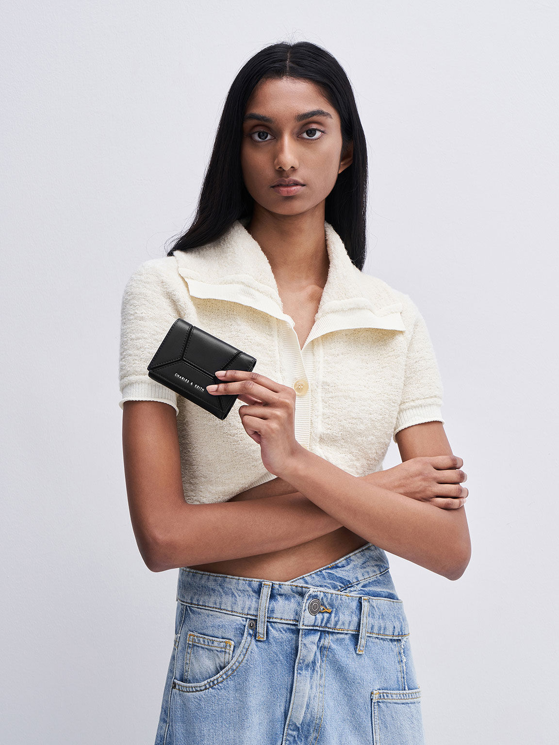 Nasrin ナスリン ジオメトリックウォレット, ノワール, hi-res