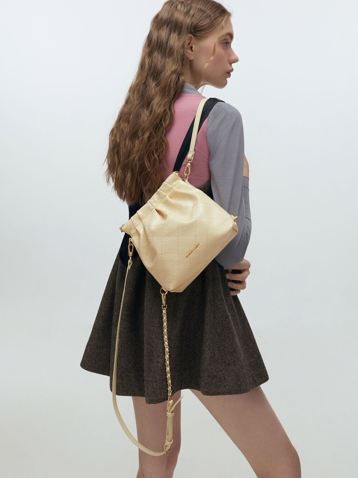 Duo ドゥオ チェーンハンドルツーウェイバックパック, バターイエロー, hi-res