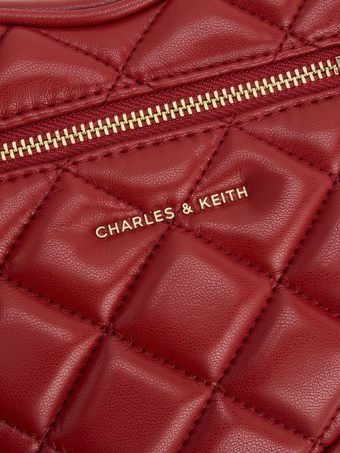 Paffuto パフート キルトハートクロスボディバッグ, トマトレッド, hi-res