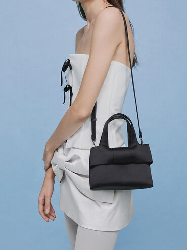 サテン ボウバケツバッグ - ノワール | CHARLES & KEITH (チャールズ 