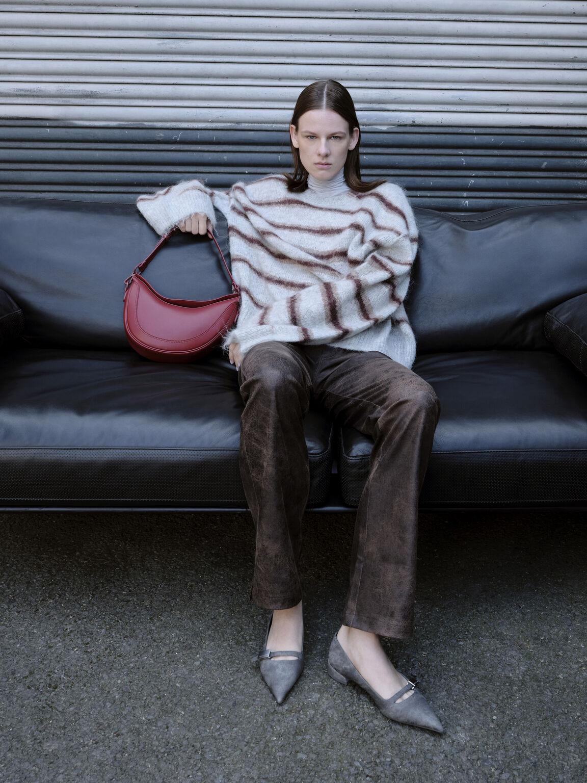 アシメトリカル サドルバッグ, レッド, hi-res