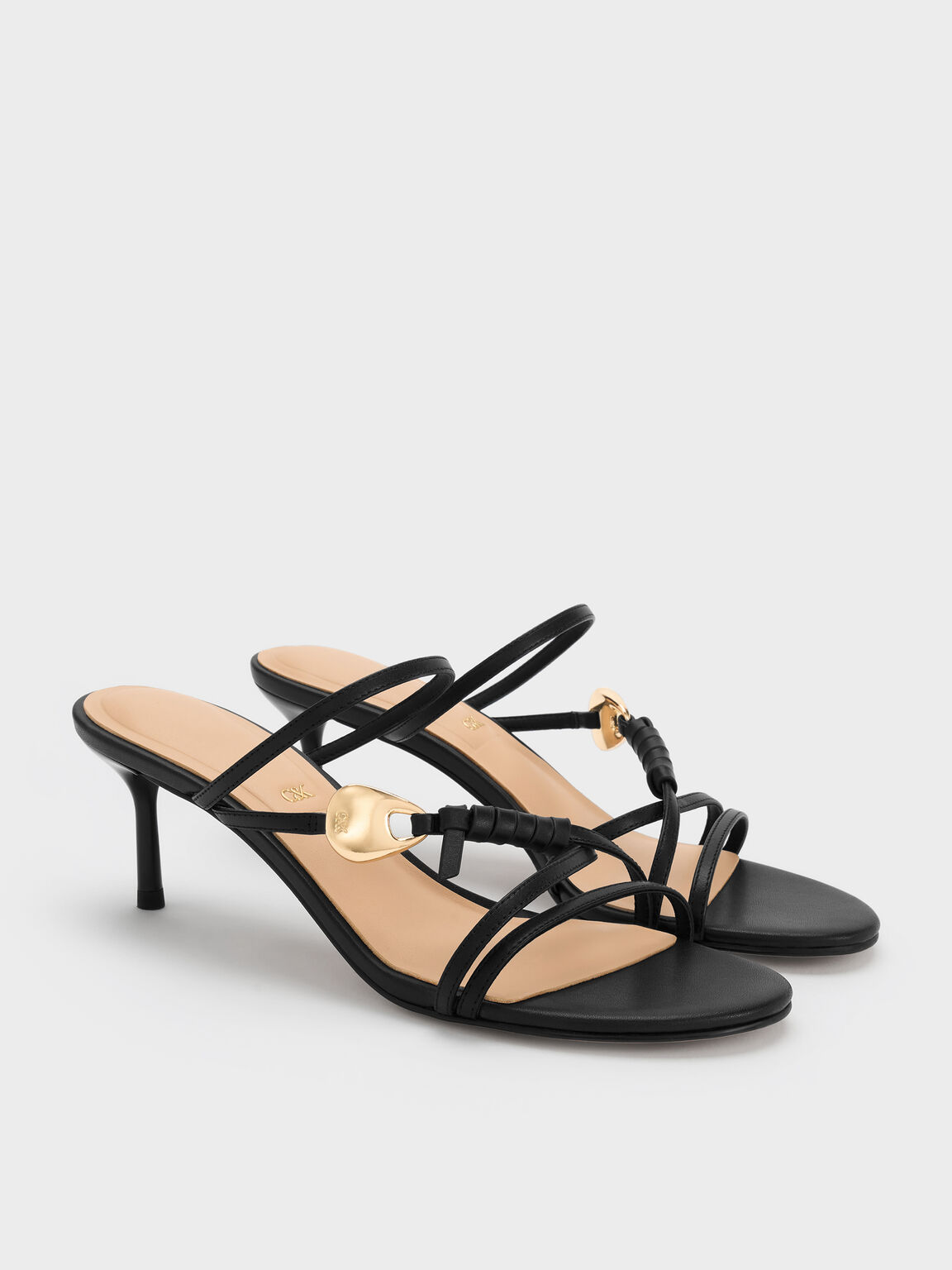 Adema アデマ ストラッピー ヒールミュール, ブラック, hi-res