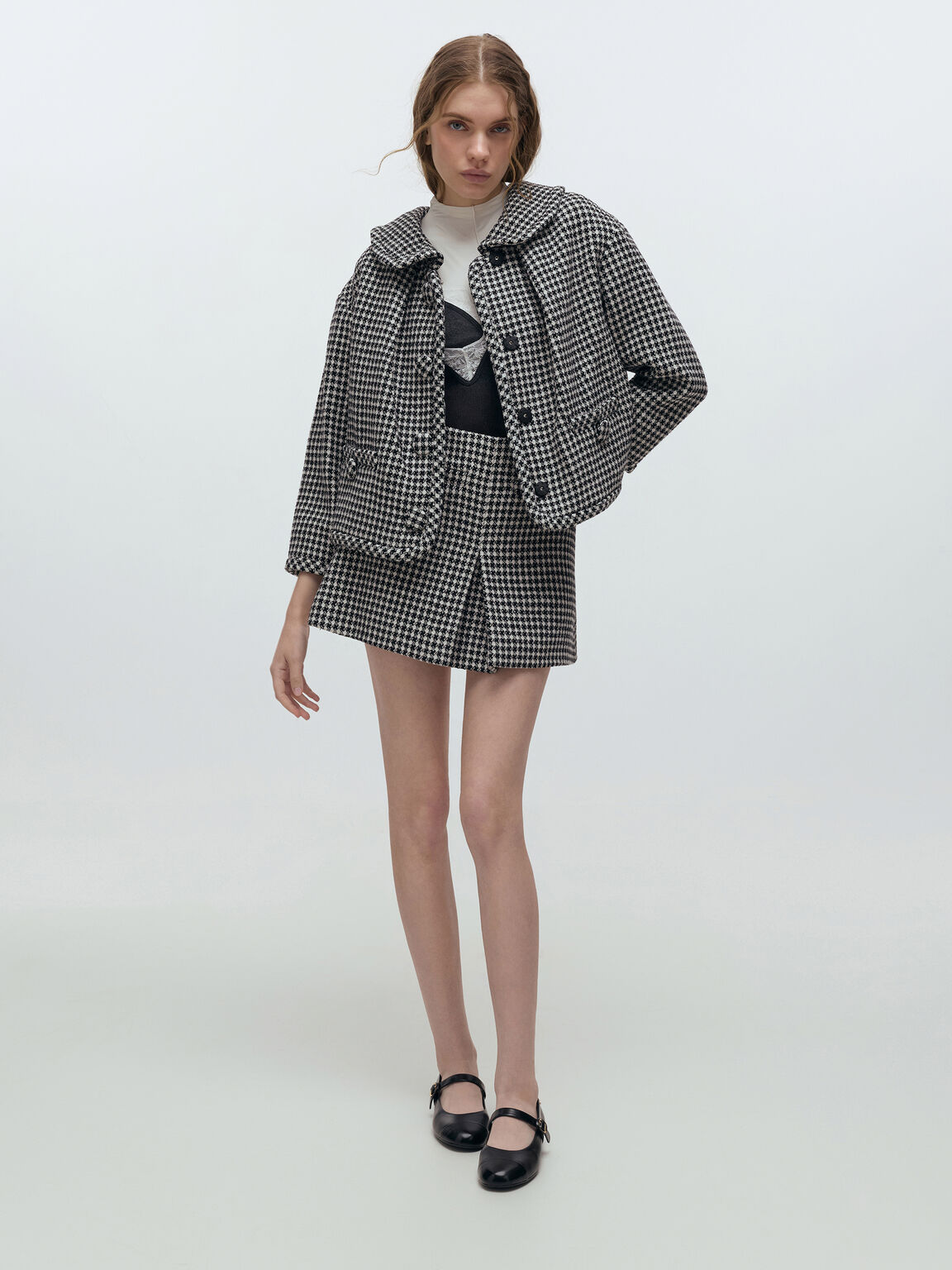 レザーキャップトゥ メリージェーン, ブラック, hi-res