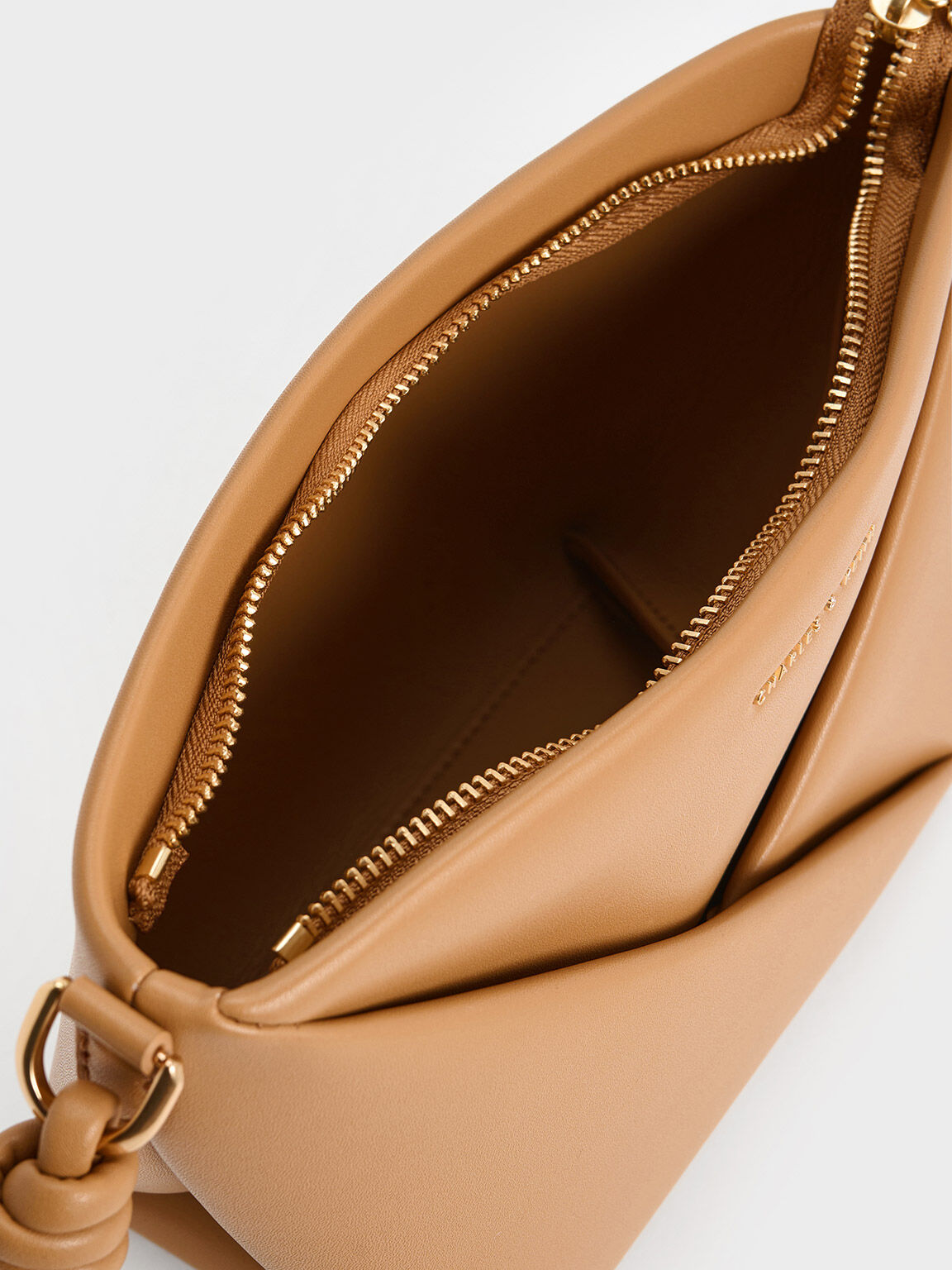 Midori ミドリ ジオメトリッククロスボディバッグ - キャメル