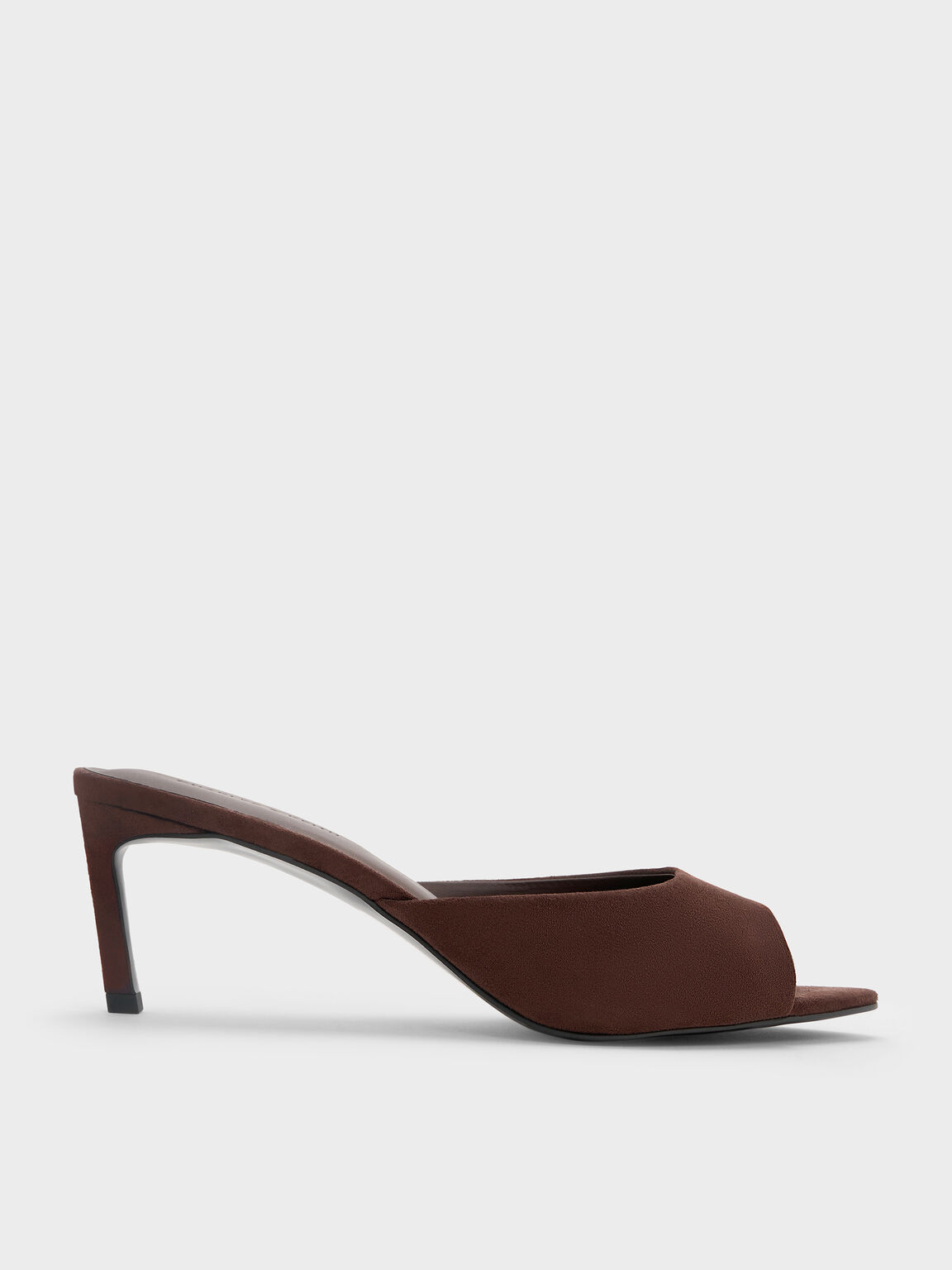 フォースエード ポインテッドピープトゥヒールミュール, ダークブラウン, hi-res