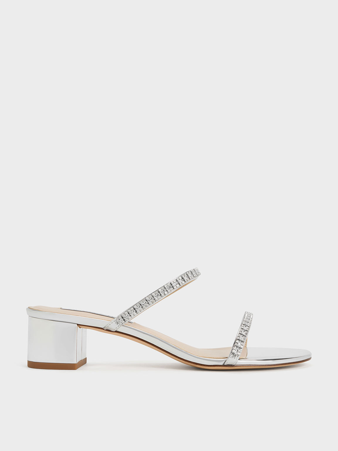 Ambrosia アンブロシア ジェムエンベリッシュドサンダル, シルバー, hi-res