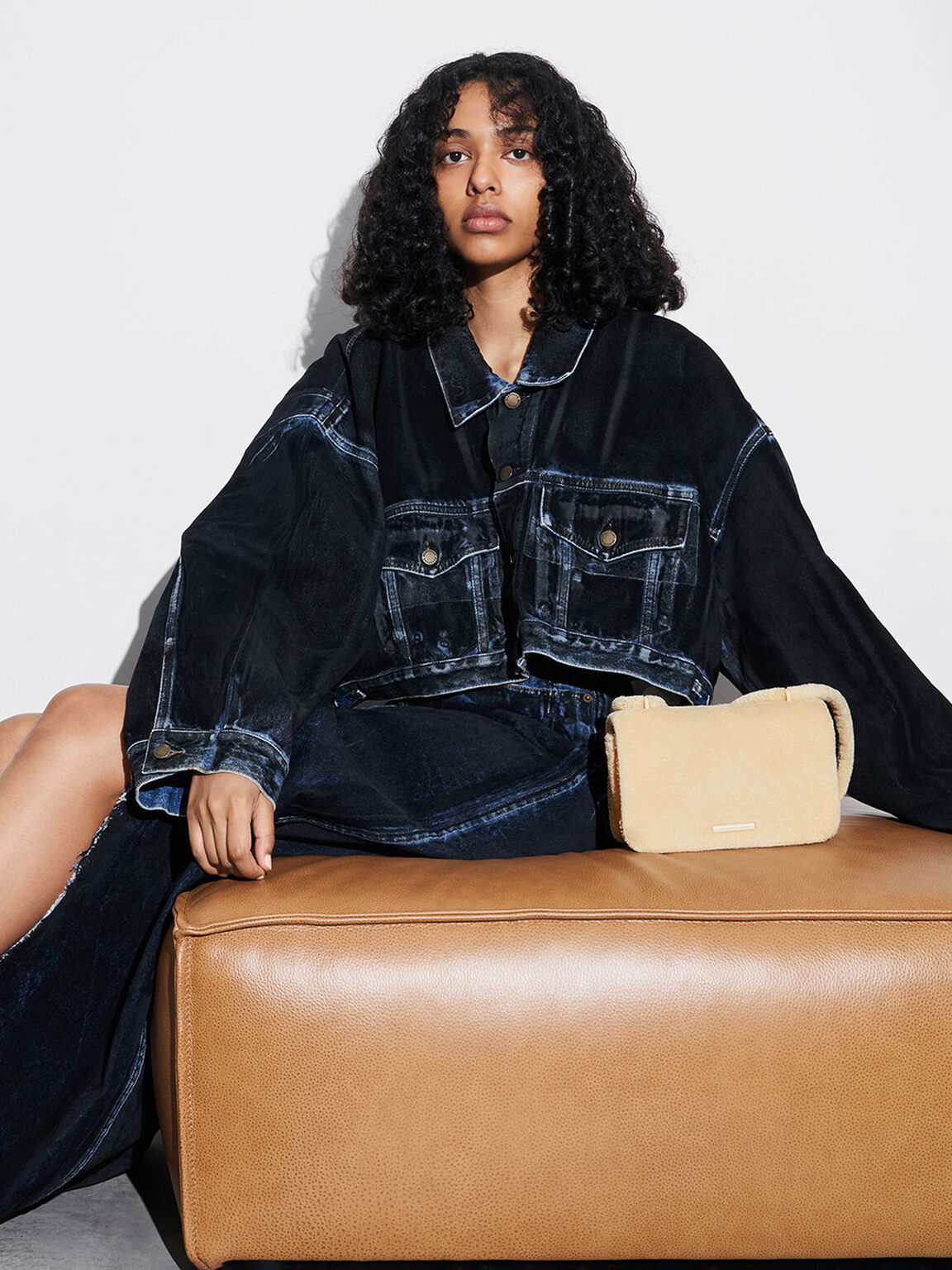 Loey ローイー テキスチャークロスボディバッグ, ベージュ, hi-res