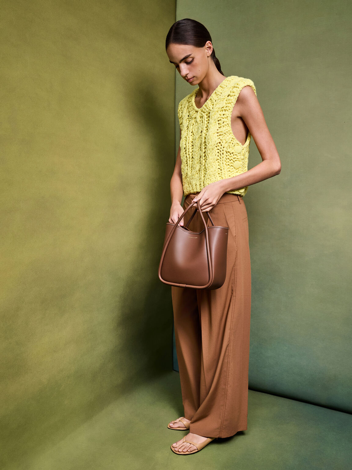 Lyla ミニライラ チューブラートートバッグ, チョコレート, hi-res