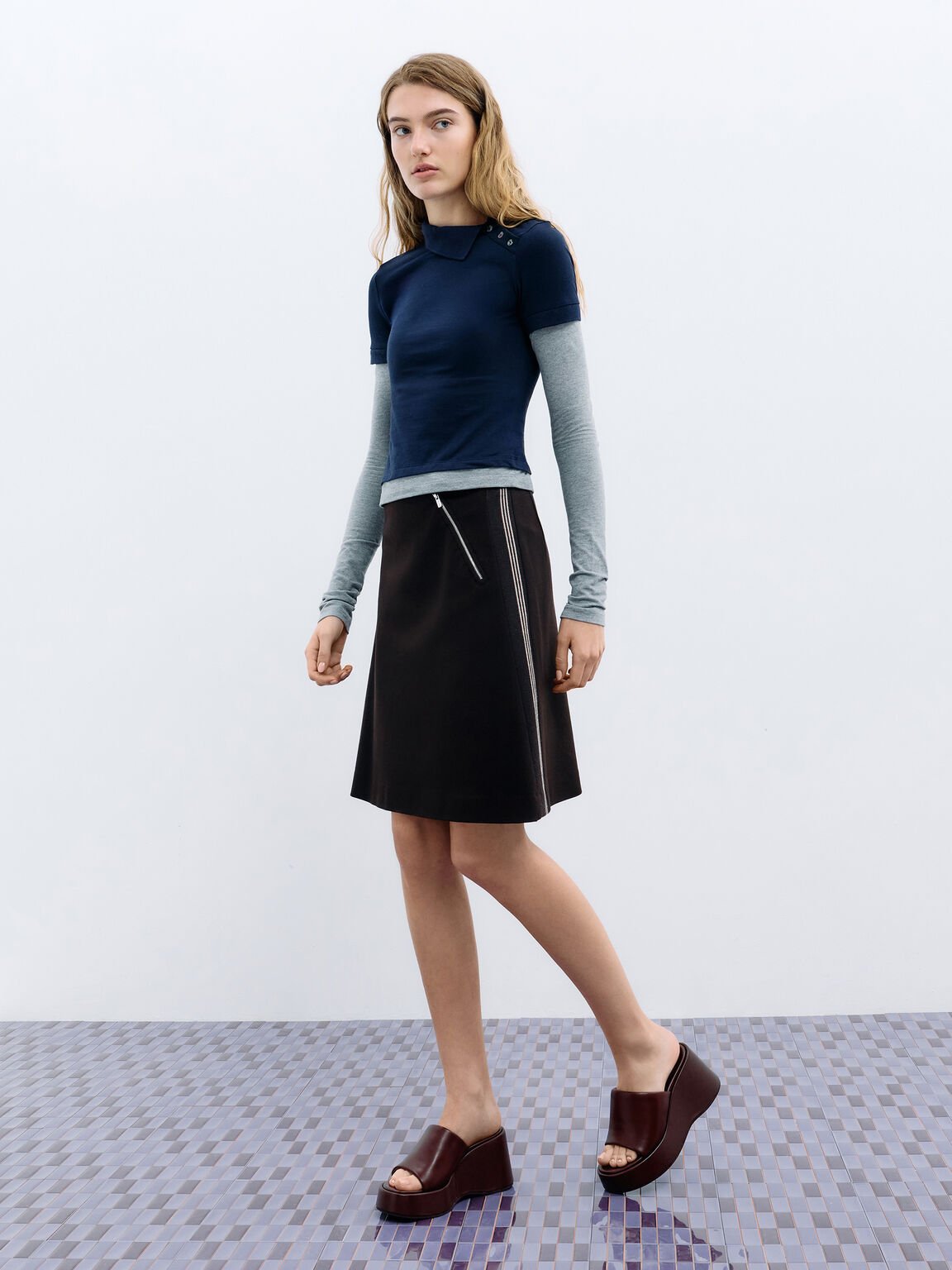 ワイドストラップ プラットフォーム ユウエッジ, バーガンディ, hi-res