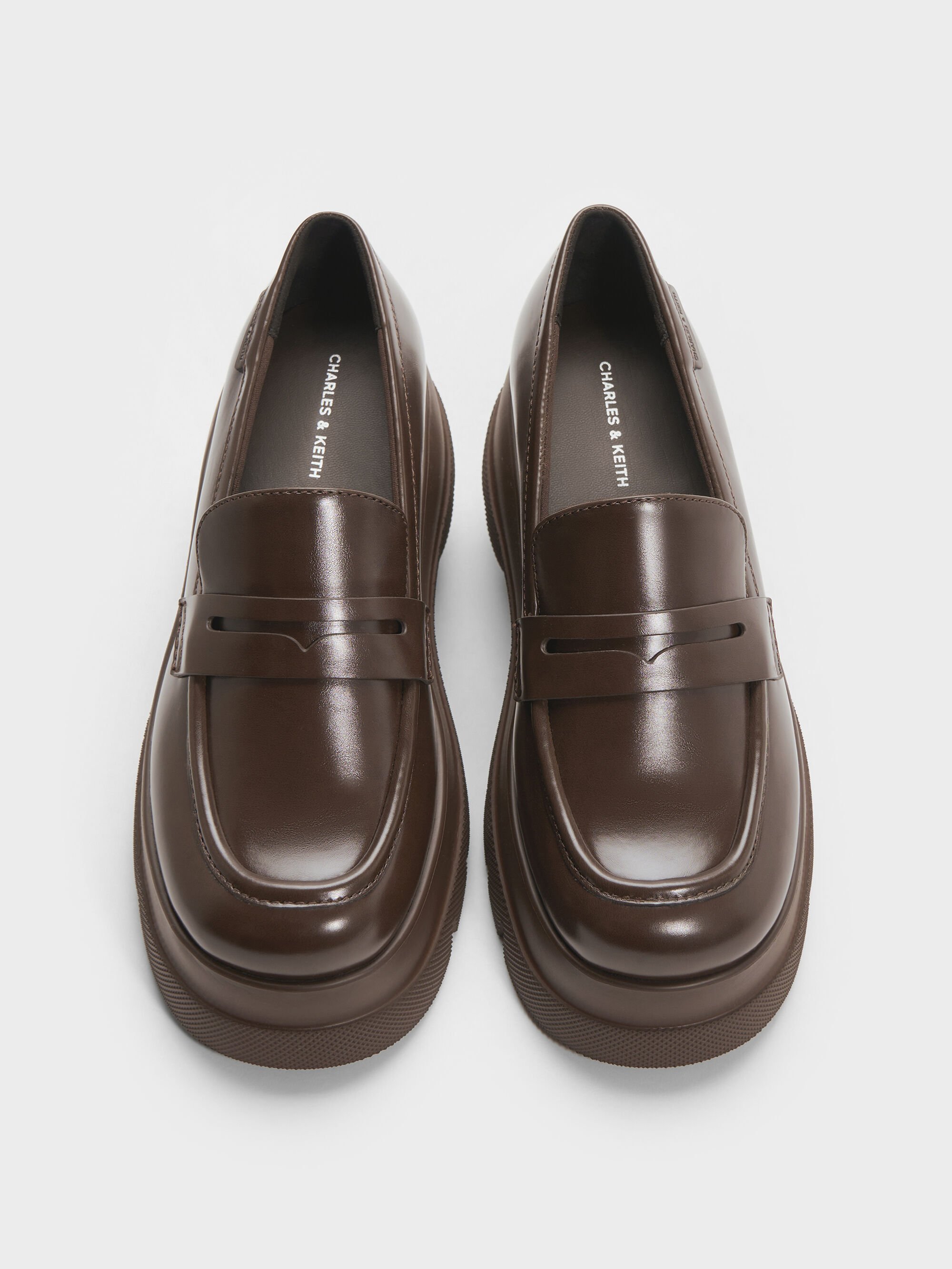 【新品】チャールズアンドキース　ローファー　ブラウン ローファー(レディース) - ブラウン | CHARLES & KEITH