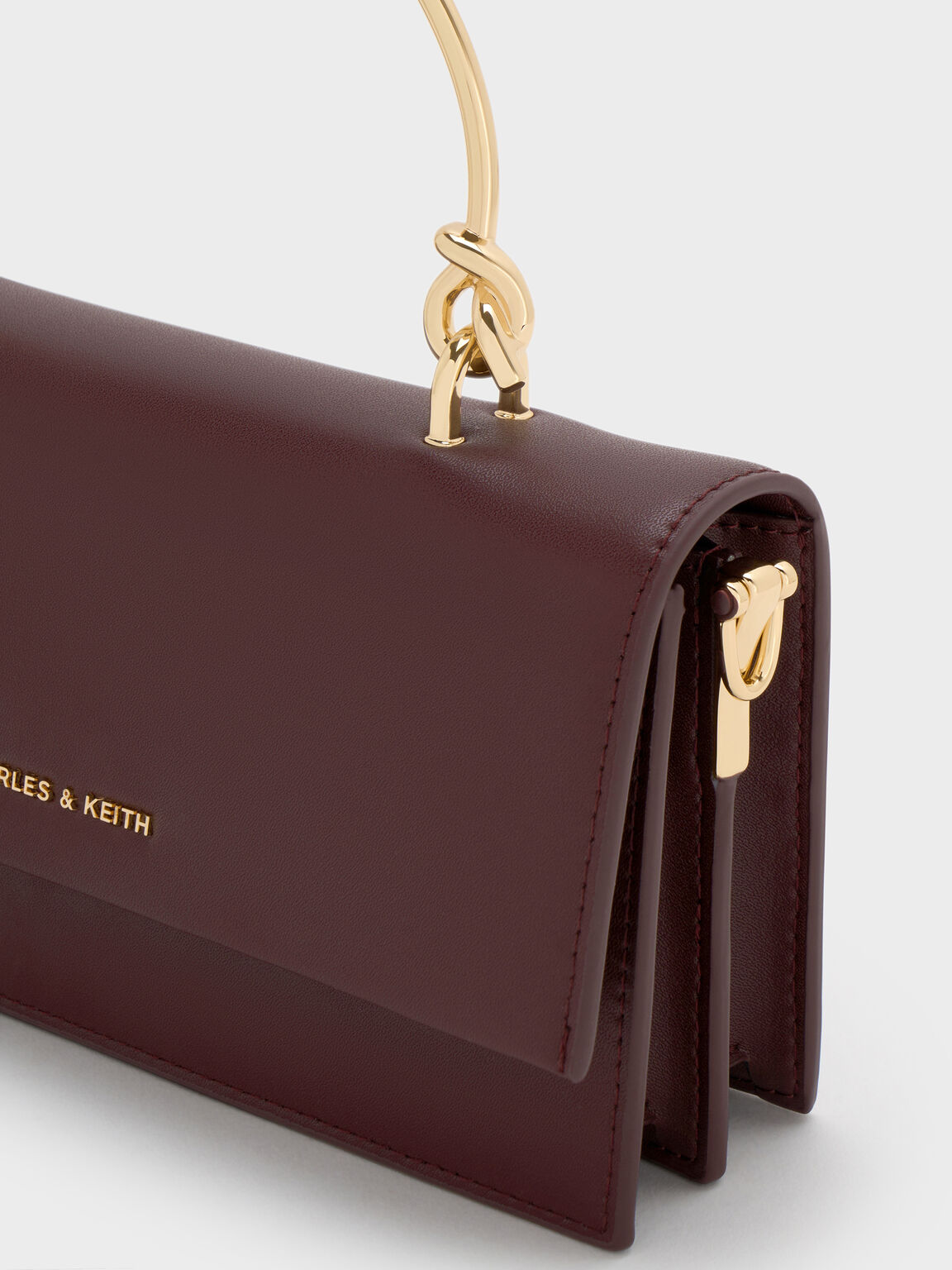 スカルプチュアハンドル ロングウォレット, ワインベリーレッド, hi-res