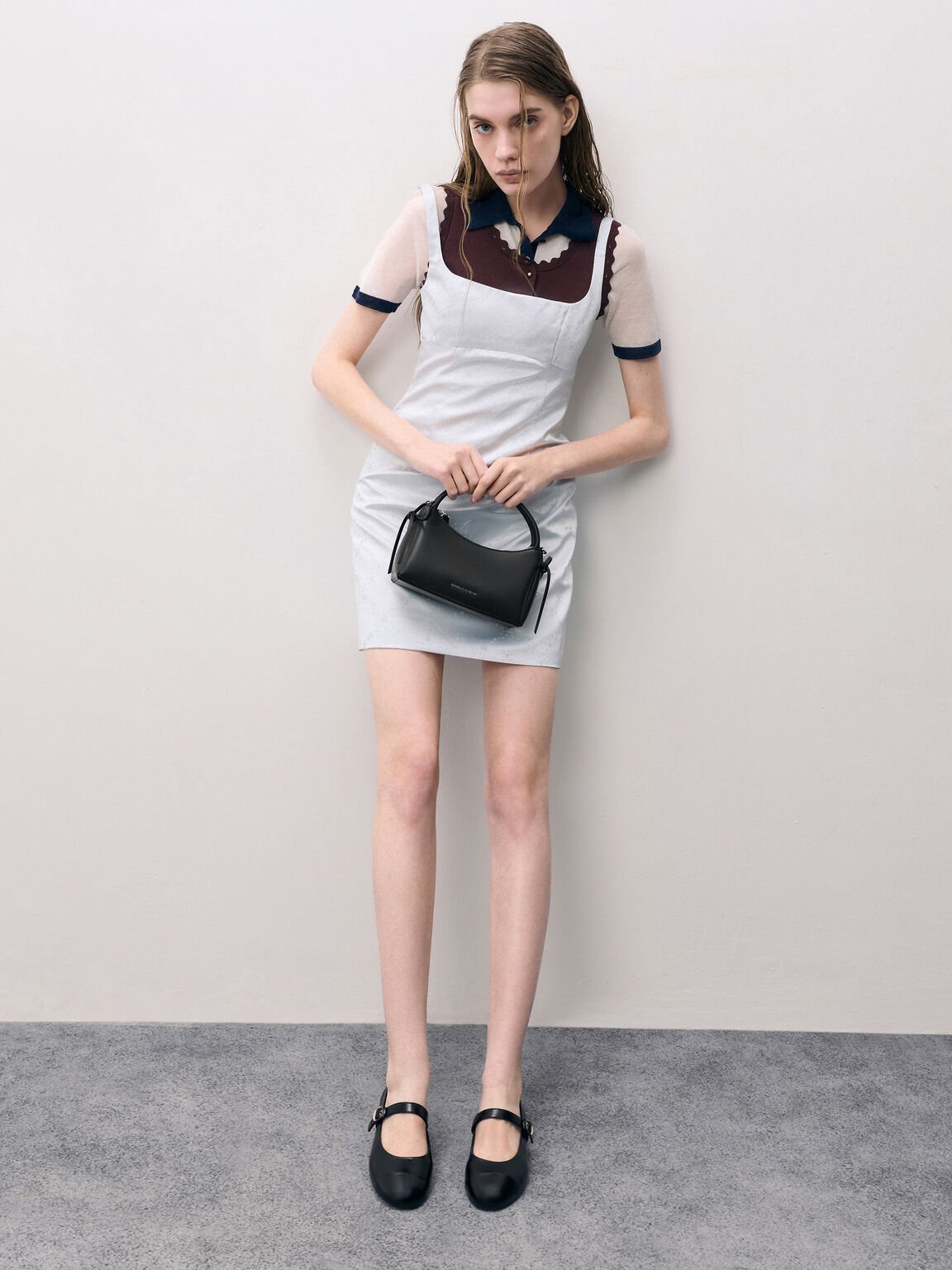 Hazel ヘーゼル ボウトップハンドルバッグ, ノワール, hi-res