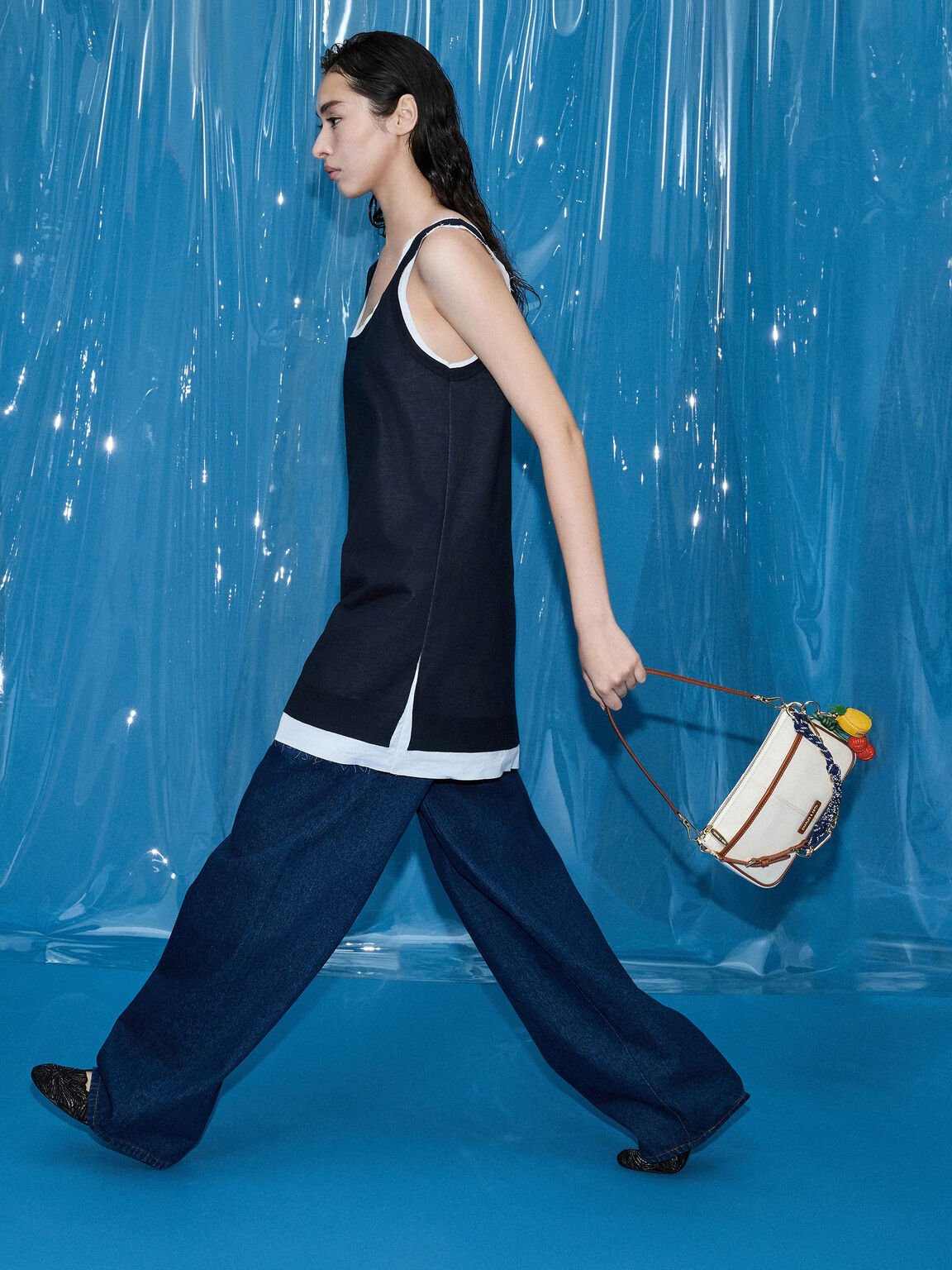 Addison アディソン キャンバスノットロープショルダーバッグ, トープキャンバス, hi-res