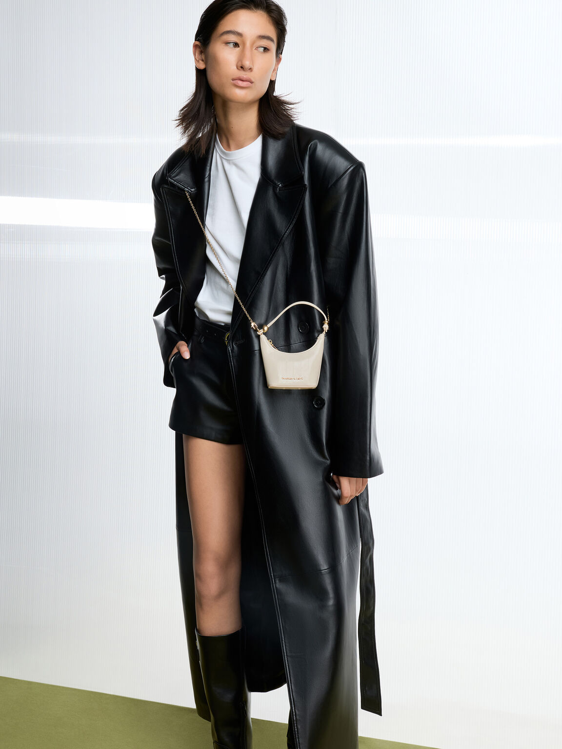 Augustine オーガスチン パネルマイクロバッグ, クリーム, hi-res