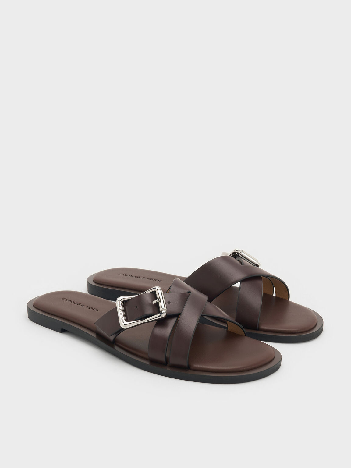 Anita アニータ クロスオーバースライドサンダル, マルーン, hi-res