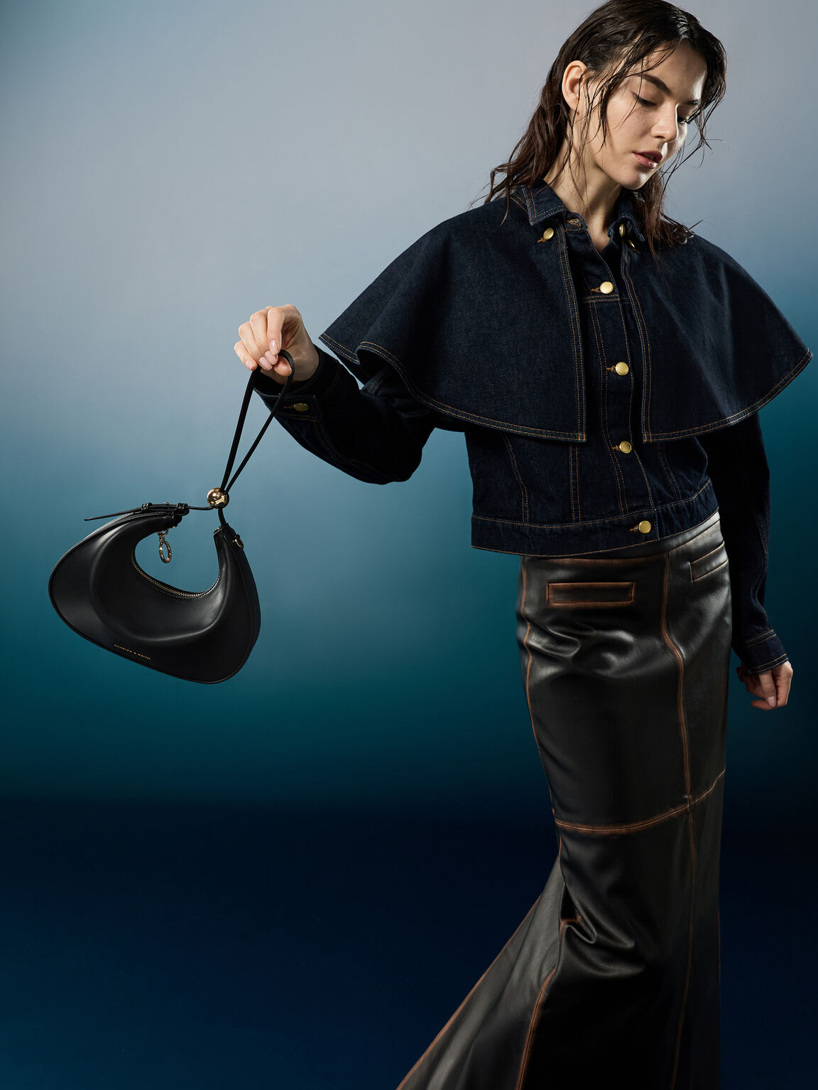 Jesmyn ジェスミン チェーンツーウェイバッグ, ブラック, hi-res