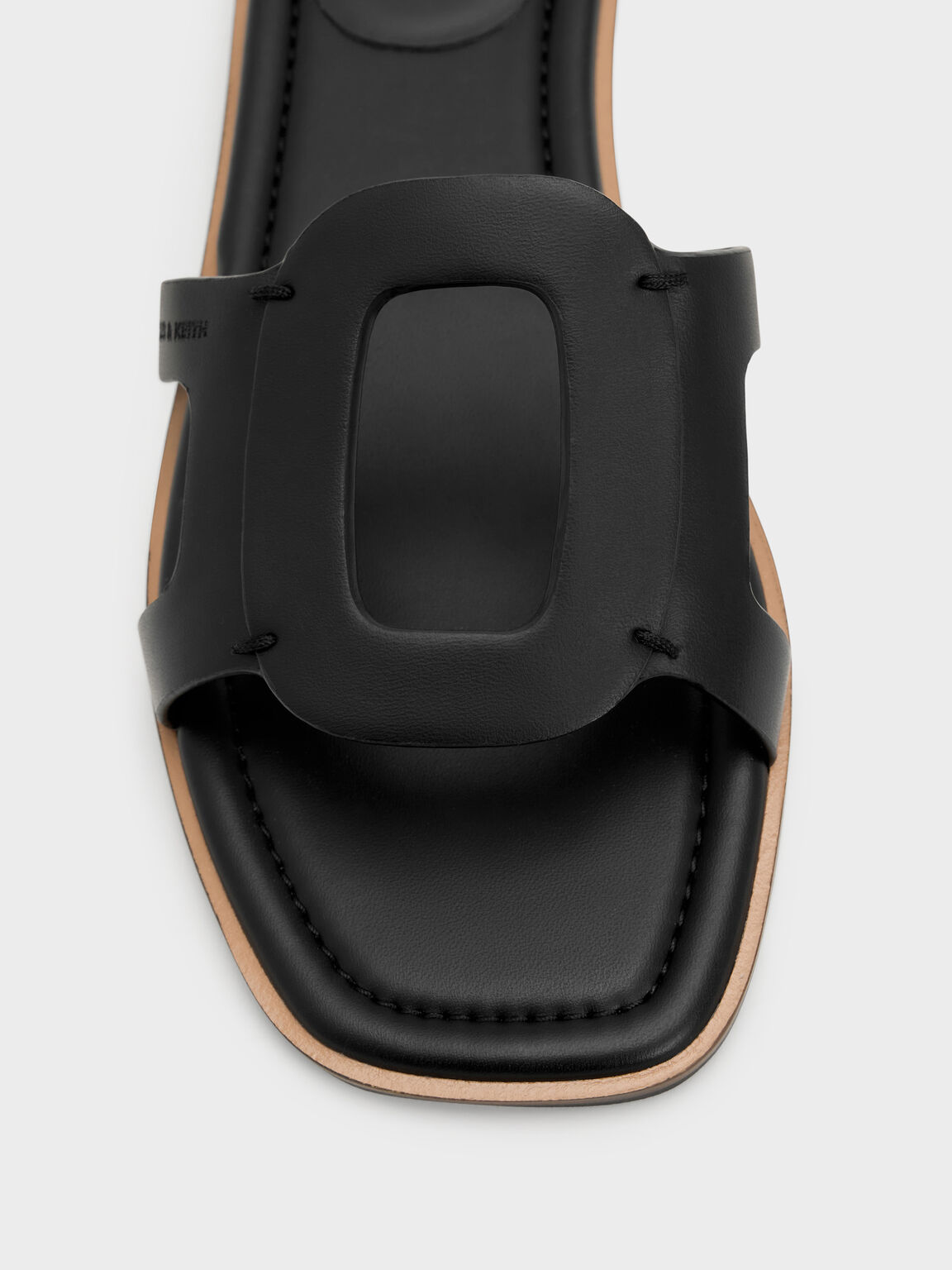 カットアウト スライドサンダル, ブラック, hi-res