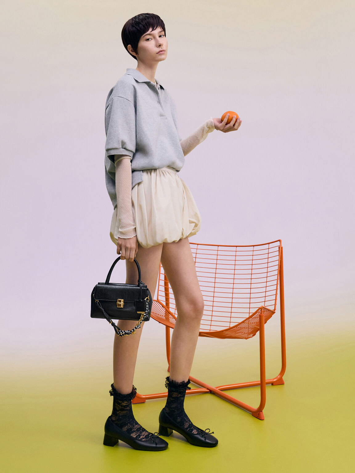 Acelynn エイスリン ロープチェーン トートバッグ, ブラック, hi-res