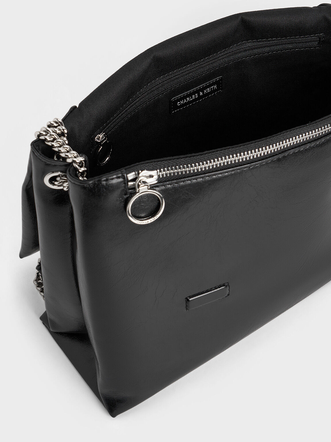 Sianna シアンナ チェーンハンドルショルダーバッグ - ブラック