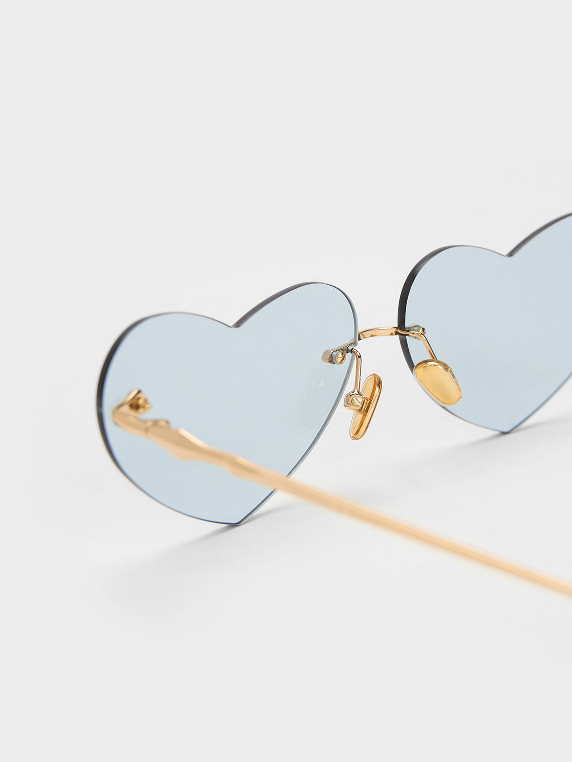 ハートシェープ キャットアイサングラス, ブルー, hi-res