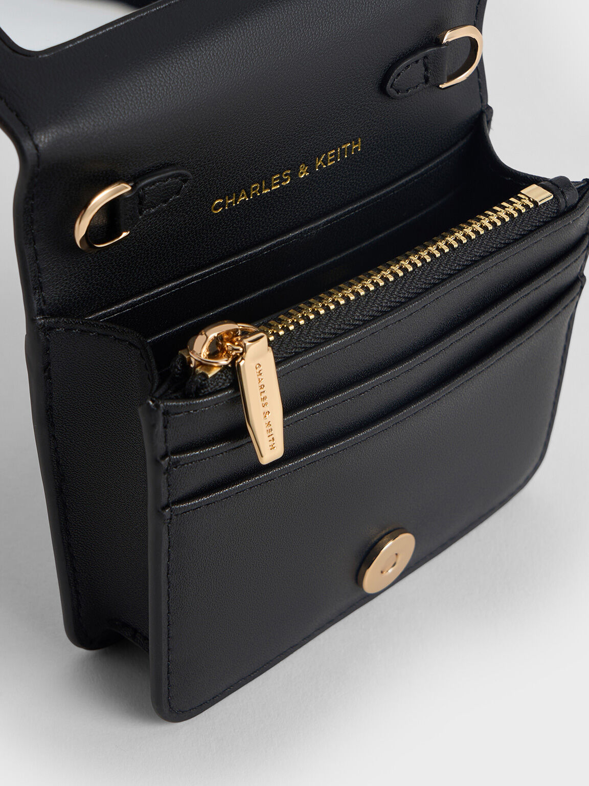 Agatha アガサ チェーンアクセントカードホルダー, ブラック, hi-res