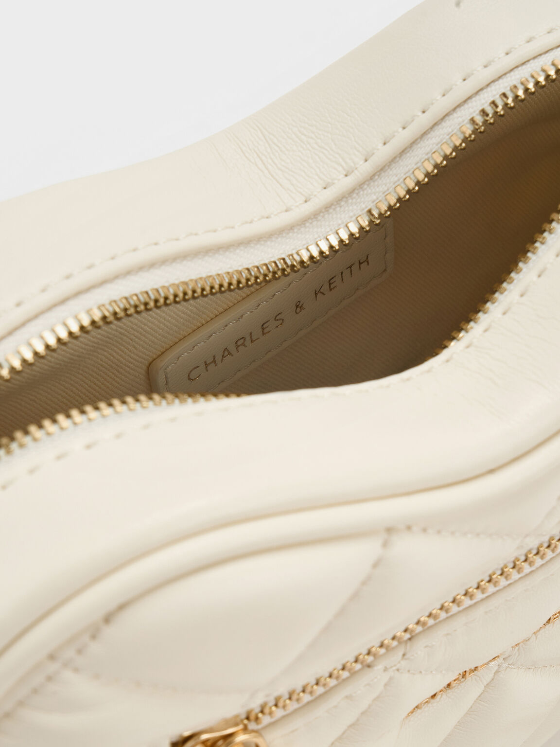 Paffuto パフート キルトハートクロスボディバッグ, クリーム, hi-res