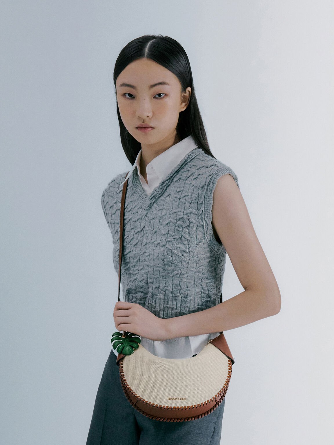 Blume ブリュム キャンバスブレードカーブホーボーバッグ, トープキャンバス, hi-res